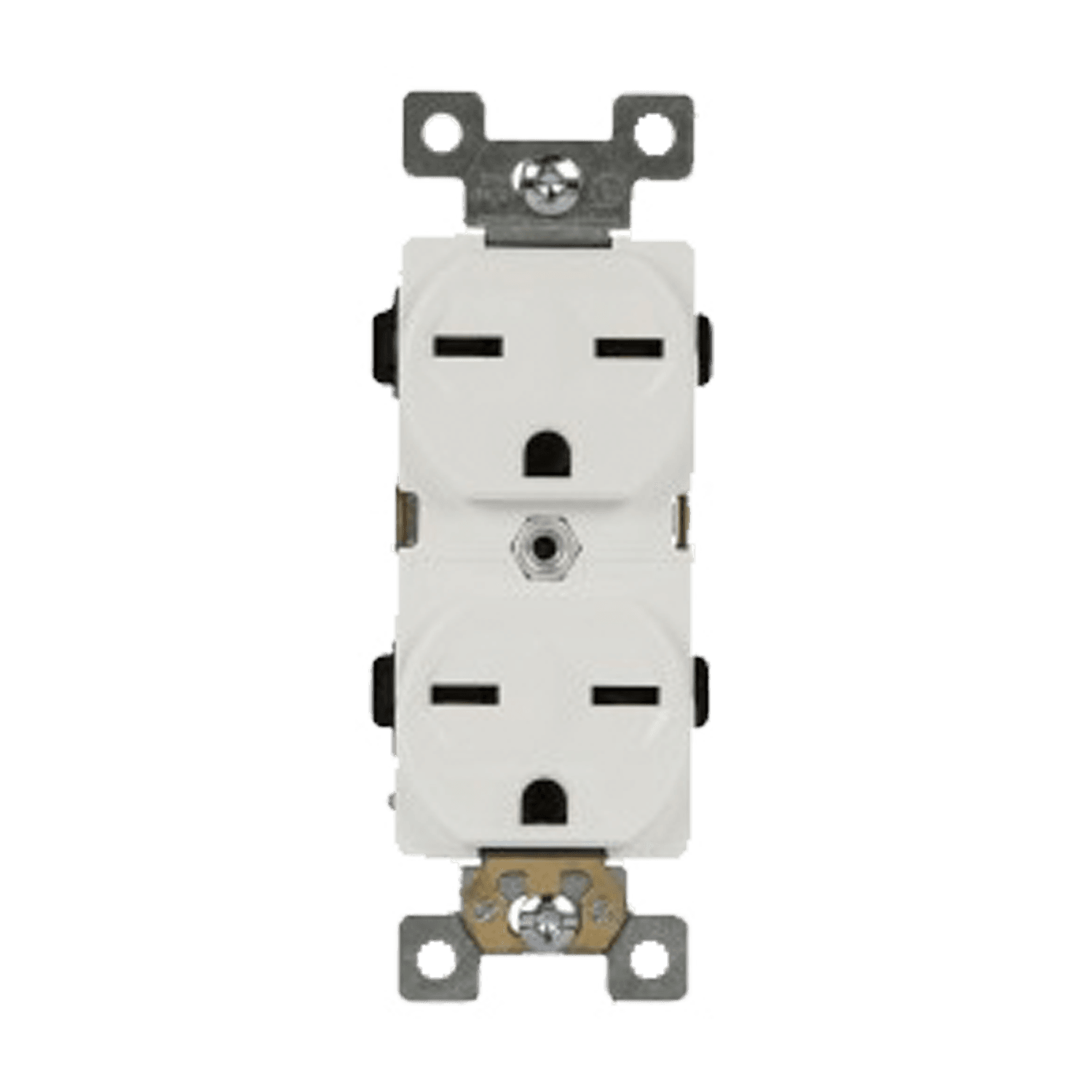 Enerlites 61571-W - Industrial Grade 15A Duplex Style Self-Grounding Receptacle, 6-15R - White