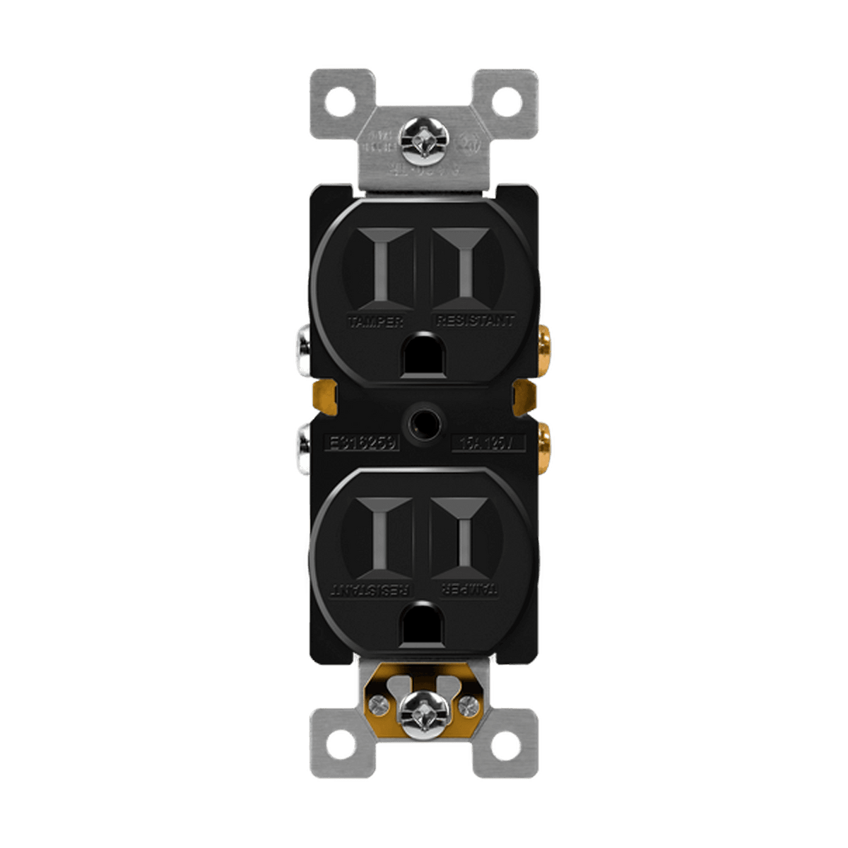 Enerlites 61580-TR-BK - Residential Grade 15A Tamper-Resistant Duplex Receptacle - Black
