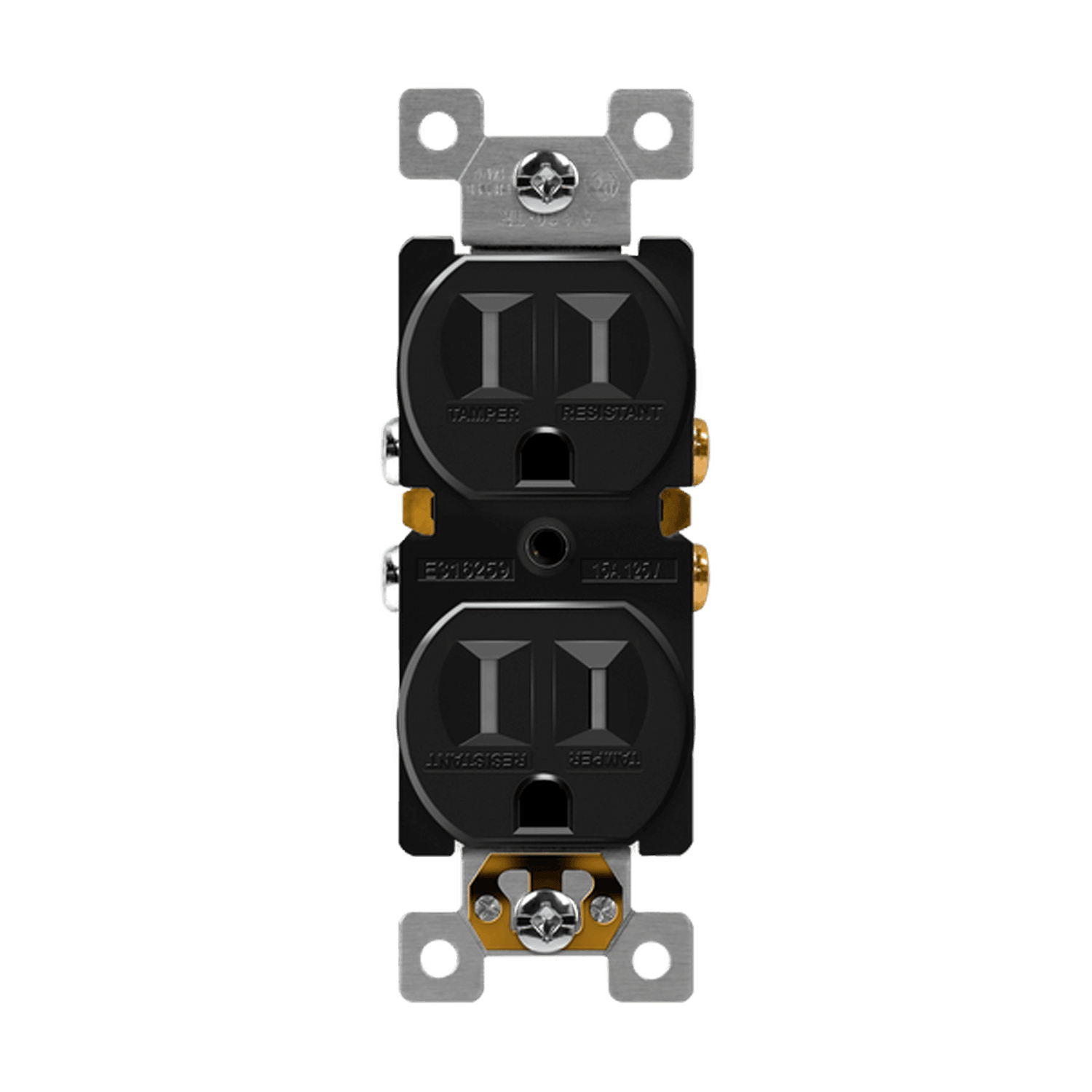 Enerlites 61580-TR-BK - Residential Grade 15A Tamper-Resistant Duplex Receptacle - Black