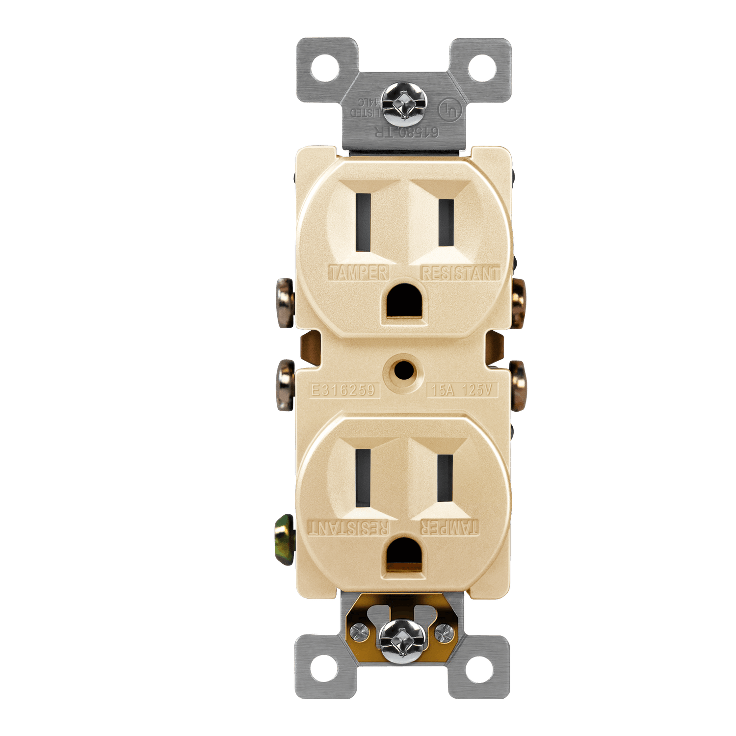 Enerlites 61580-TR-GD - Residential Grade 15A Tamper-Resistant Duplex Receptacle - Gold