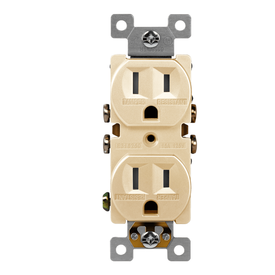 Enerlites 61580-TR-GD - Residential Grade 15A Tamper-Resistant Duplex Receptacle - Gold
