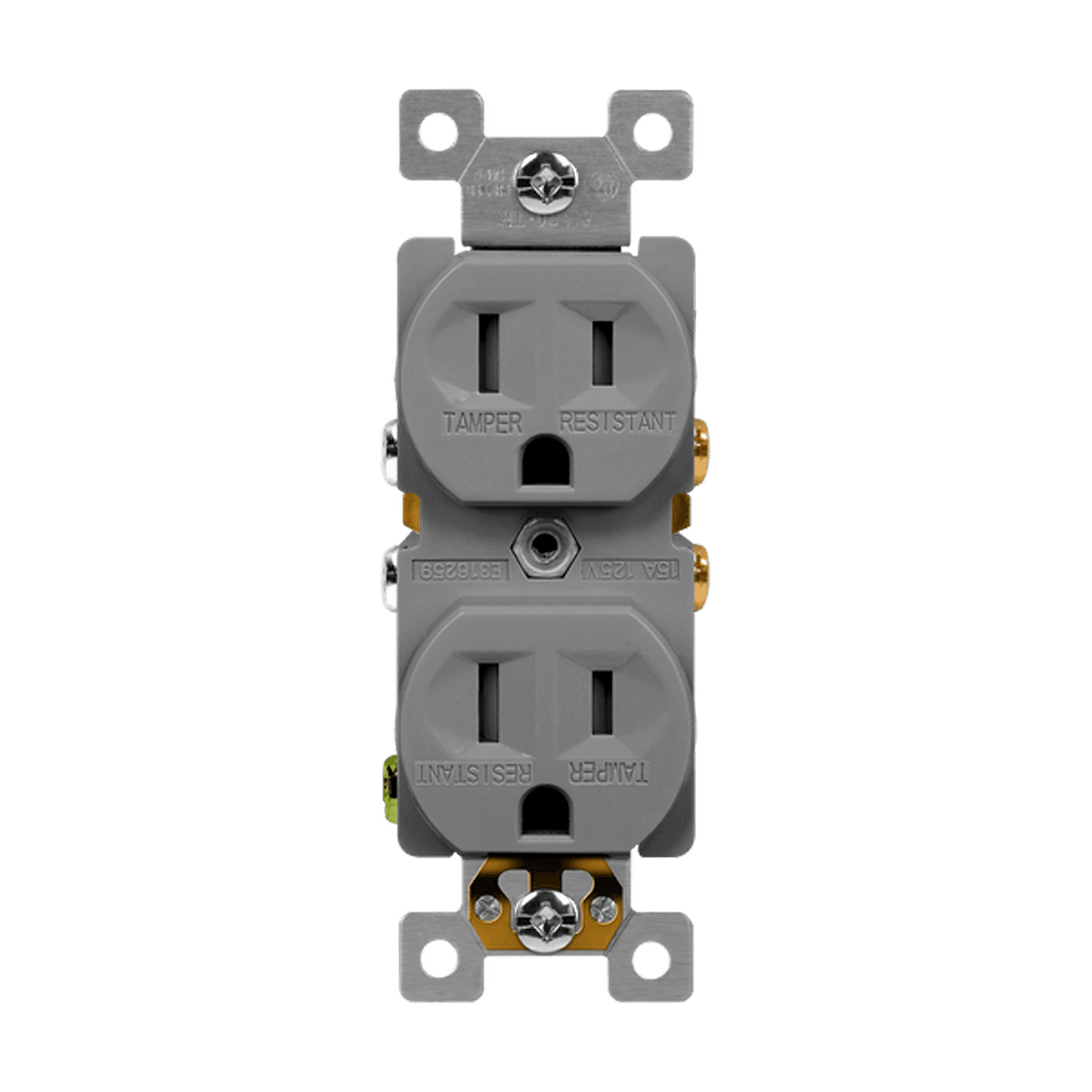 Enerlites 61580-TR-GY - Residential Grade 15A Tamper-Resistant Duplex Receptacle - Gray