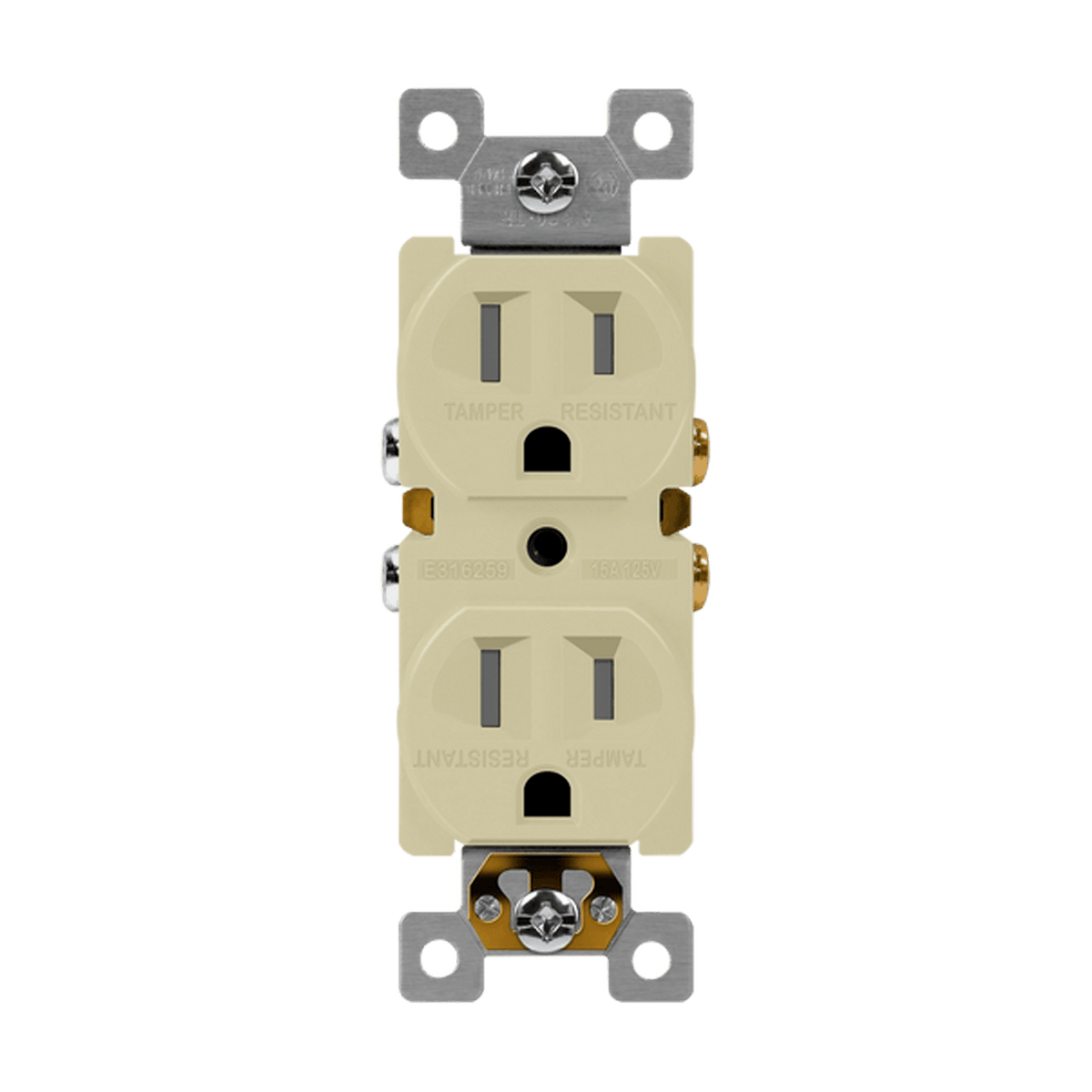 Enerlites 61580-TR-I - Residential Grade 15A Tamper-Resistant Duplex Receptacle - Ivory