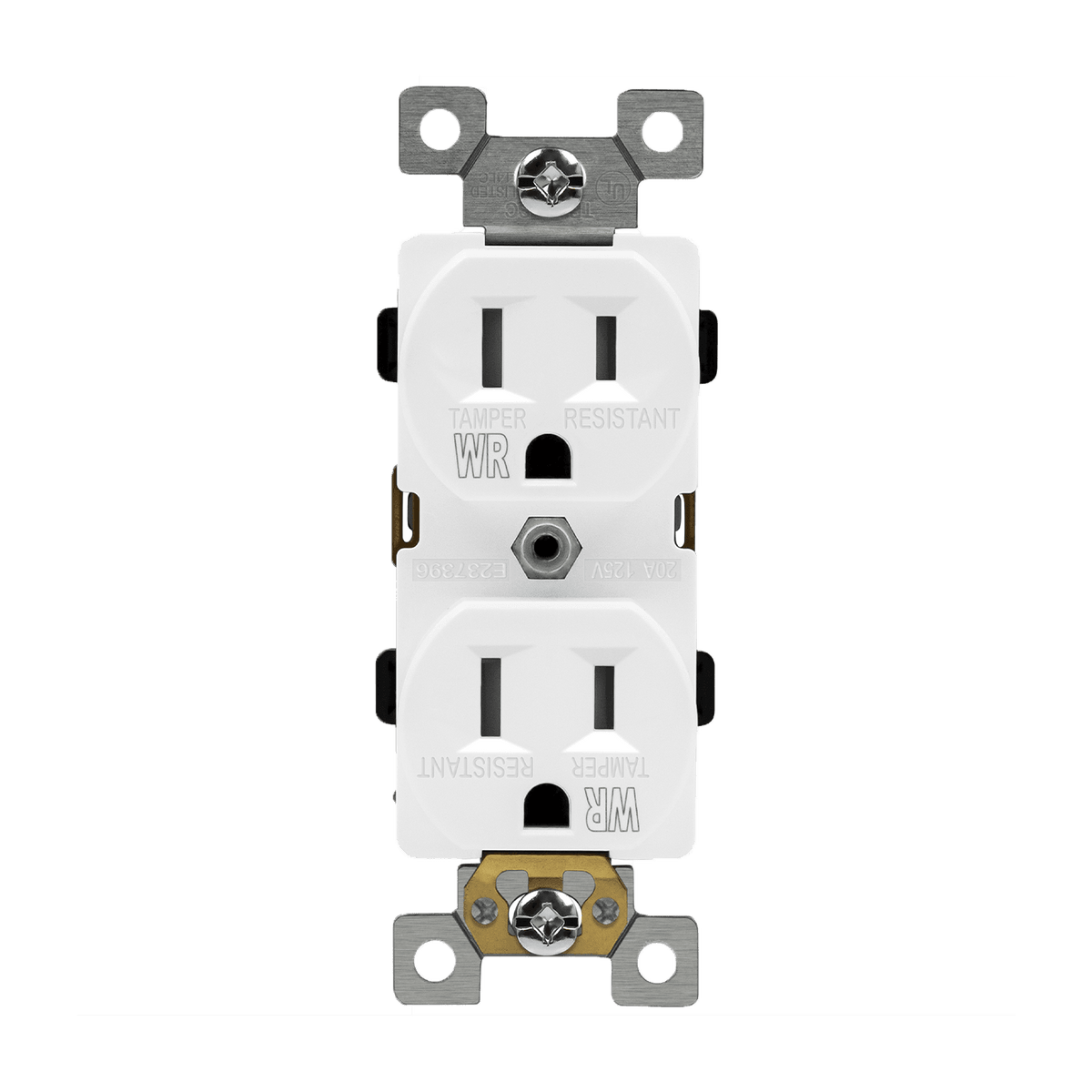 Enerlites 61580-TWR-W - Residential Grade 15A Tamper and Weather Resistant Duplex Receptacle, 5-15R - White