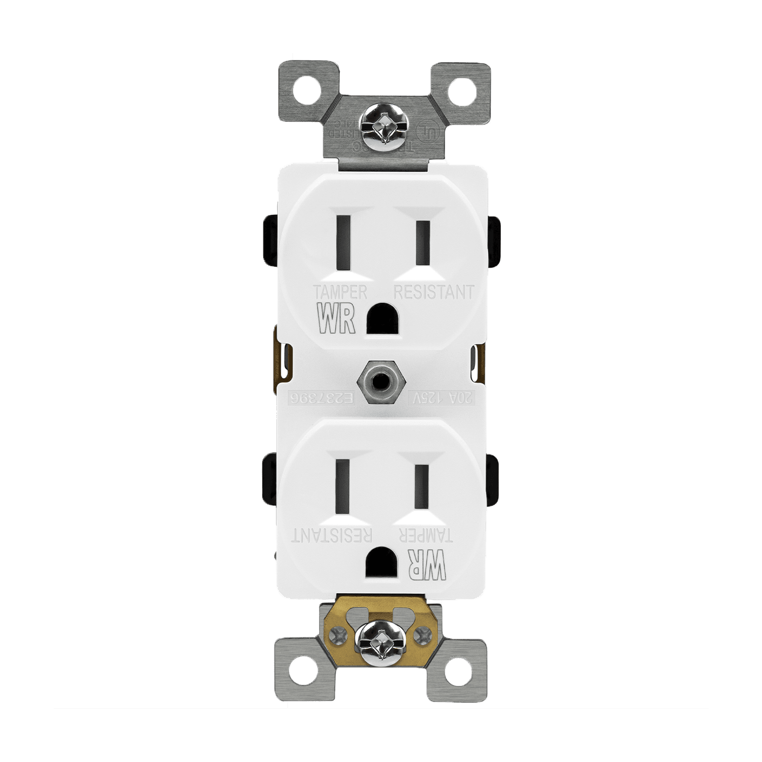 Enerlites 61580-TWR-W - Residential Grade 15A Tamper and Weather Resistant Duplex Receptacle, 5-15R - White
