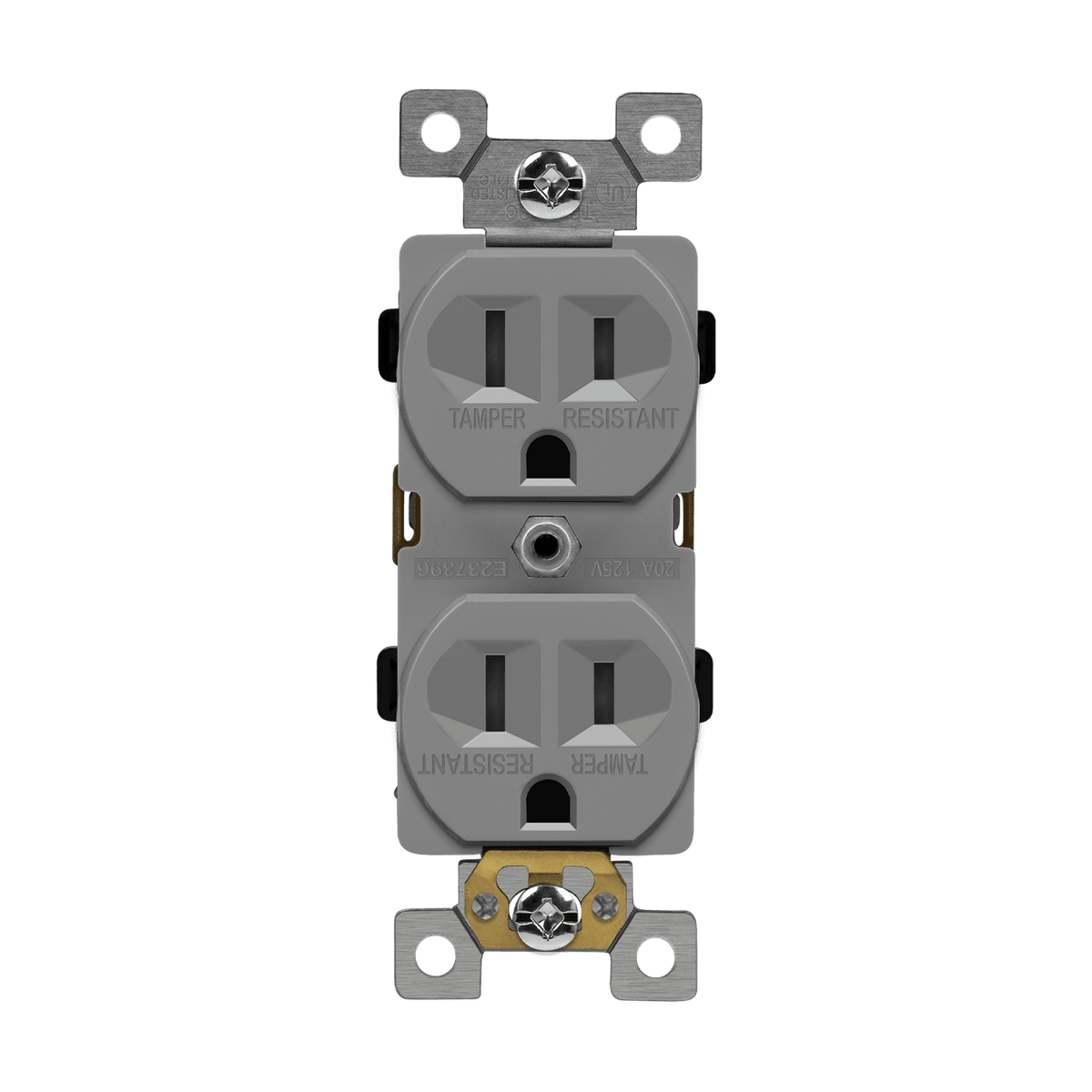 Enerlites 61580-TWR-GY - Residential Grade 15A Tamper and Weather Resistant Duplex Receptacle, 5-15R - Gray