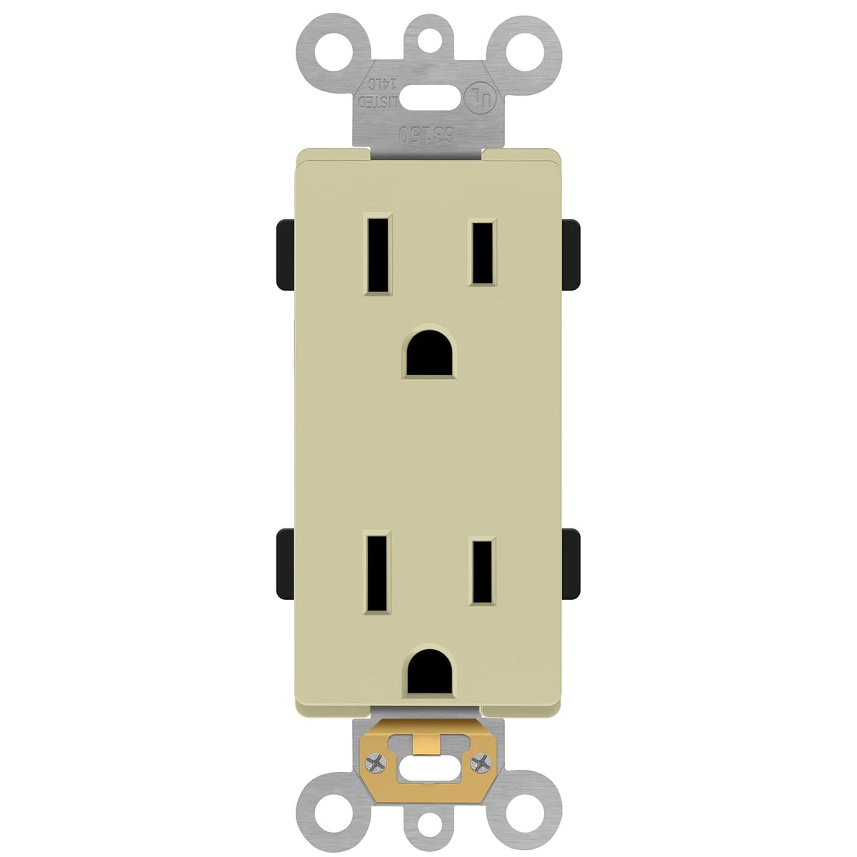 Enerlites 63150-I - Industrial Grade Heavy Duty 15A Decorator Receptacle, 5-15R - Ivory