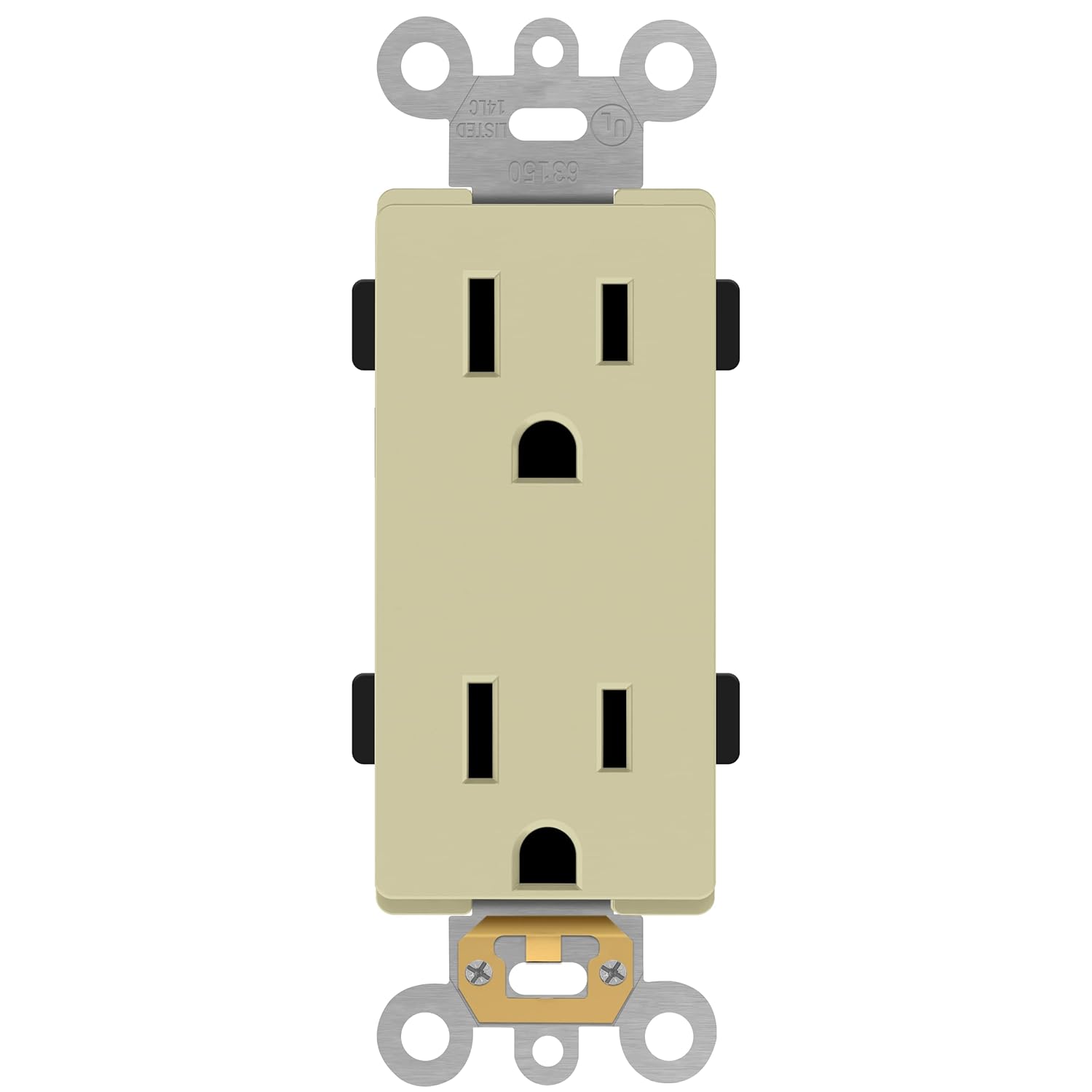Enerlites 63150-I - Industrial Grade Heavy Duty 15A Decorator Receptacle, 5-15R - Ivory