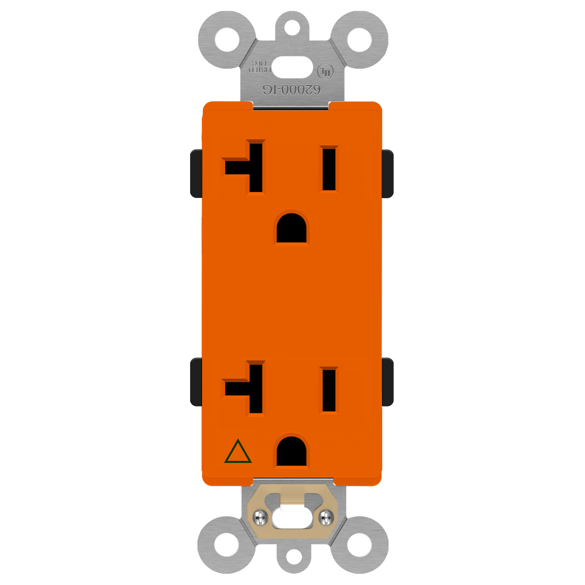 Enerlites 62000-IG-O - Isolated Ground 20A Decorator Duplex Receptacle - Orange