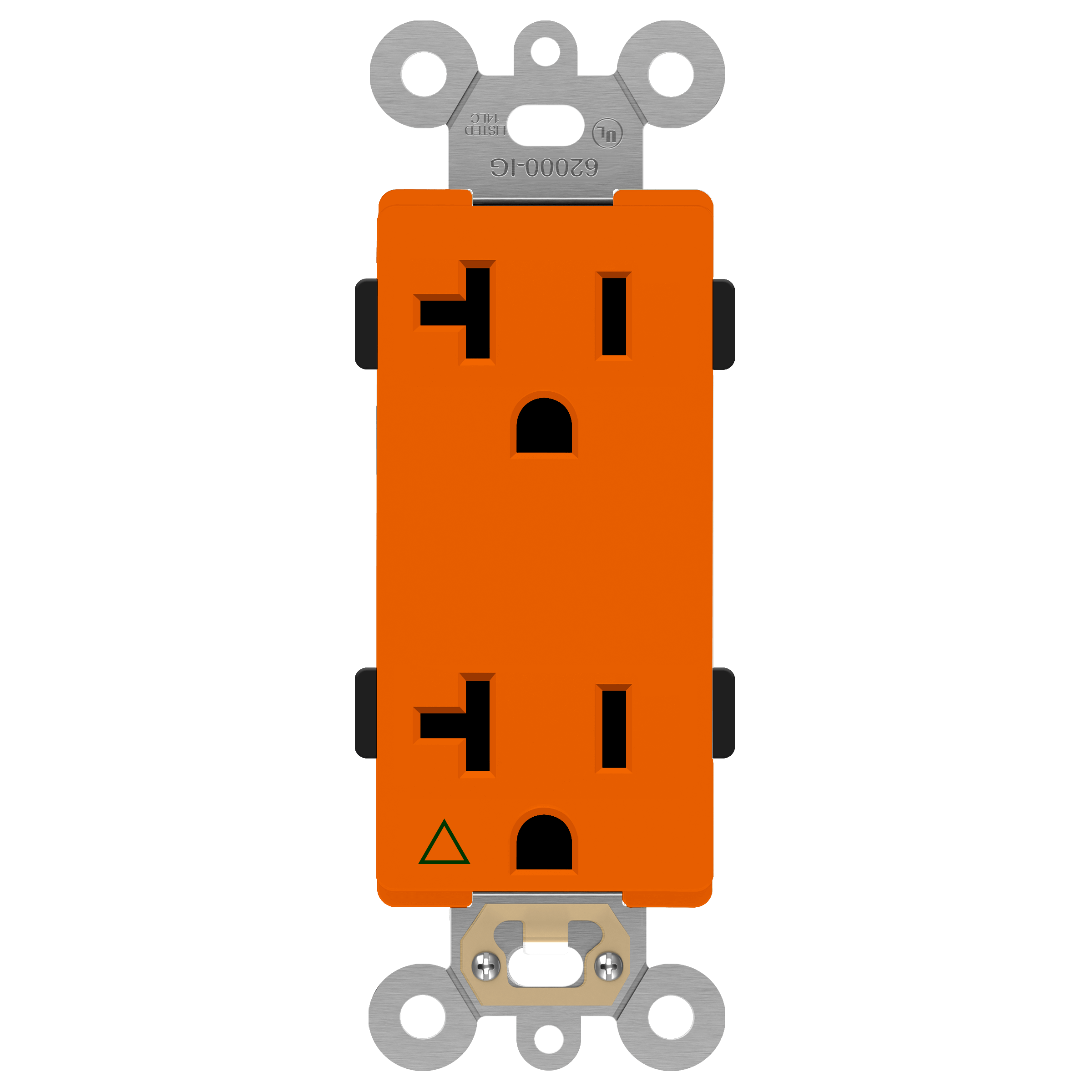 Enerlites 62000-IG-O - Isolated Ground 20A Decorator Duplex Receptacle - Orange