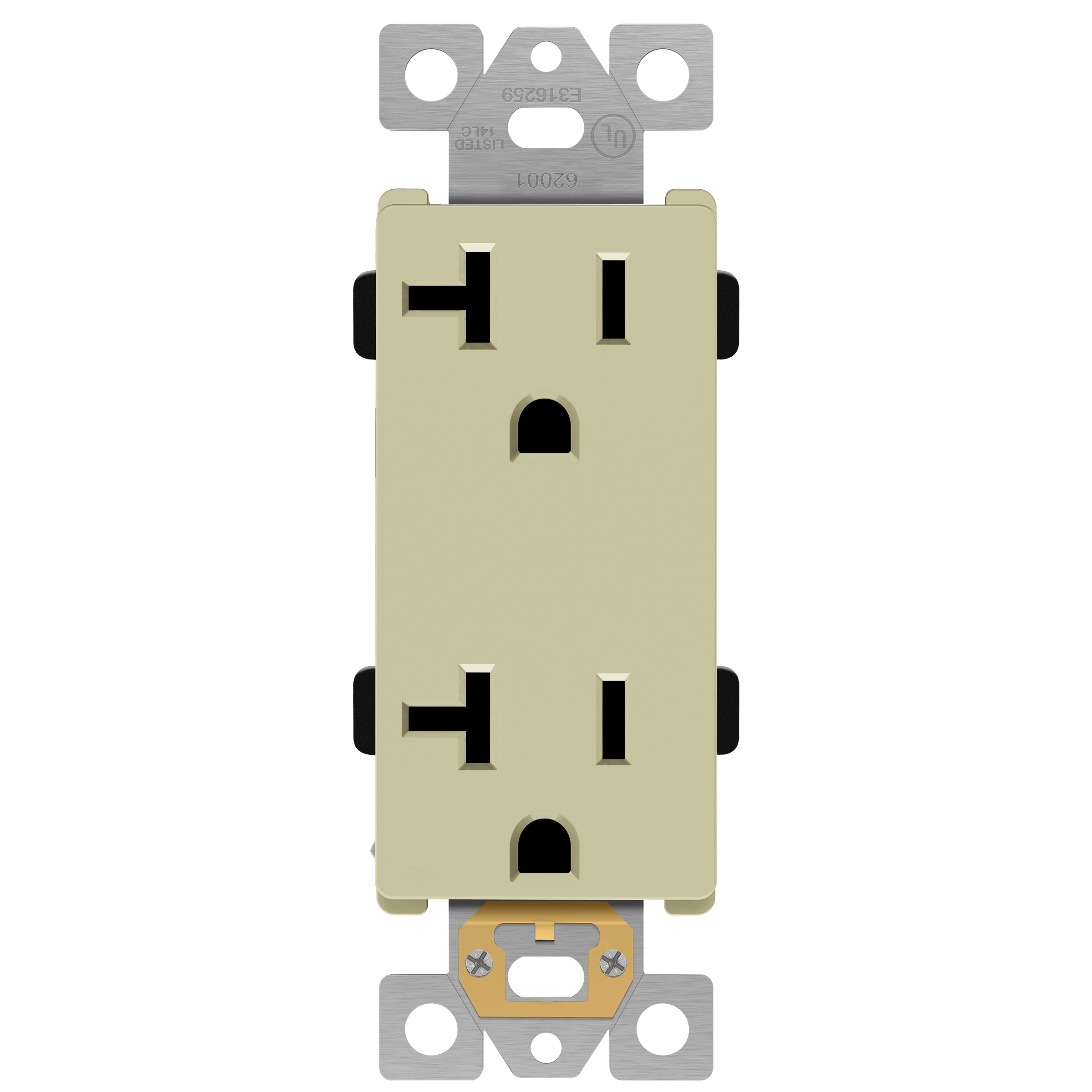 Enerlites 62001-I - Residential Grade 20A Decorator Receptacle, 5-20R - Ivory