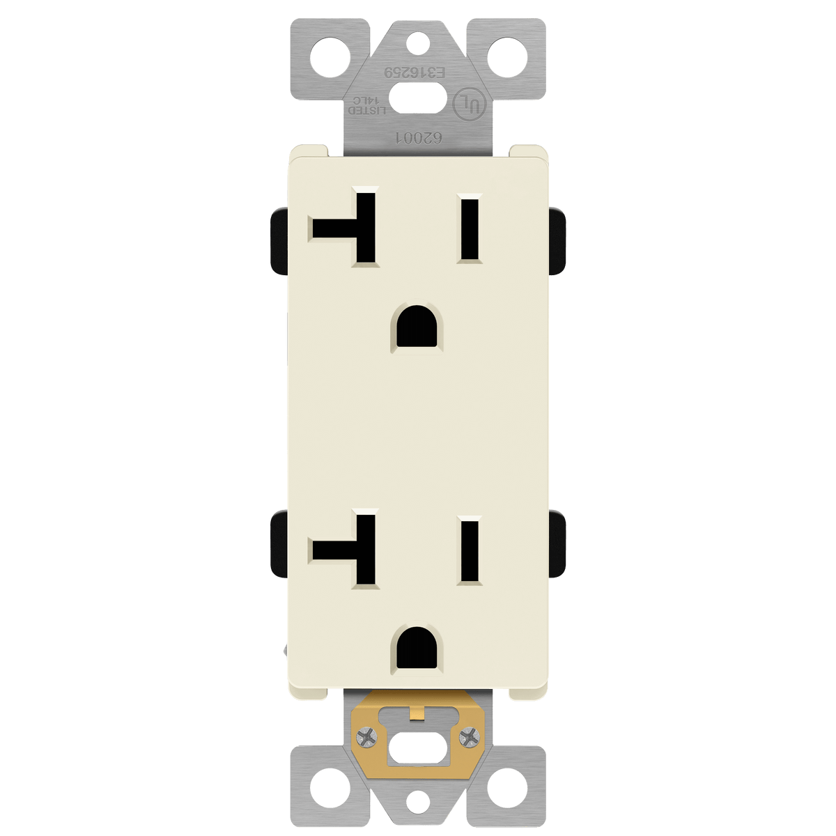 Enerlites 62001-LA - Residential Grade 20A Decorator Receptacle, 5-20R - Light Almond