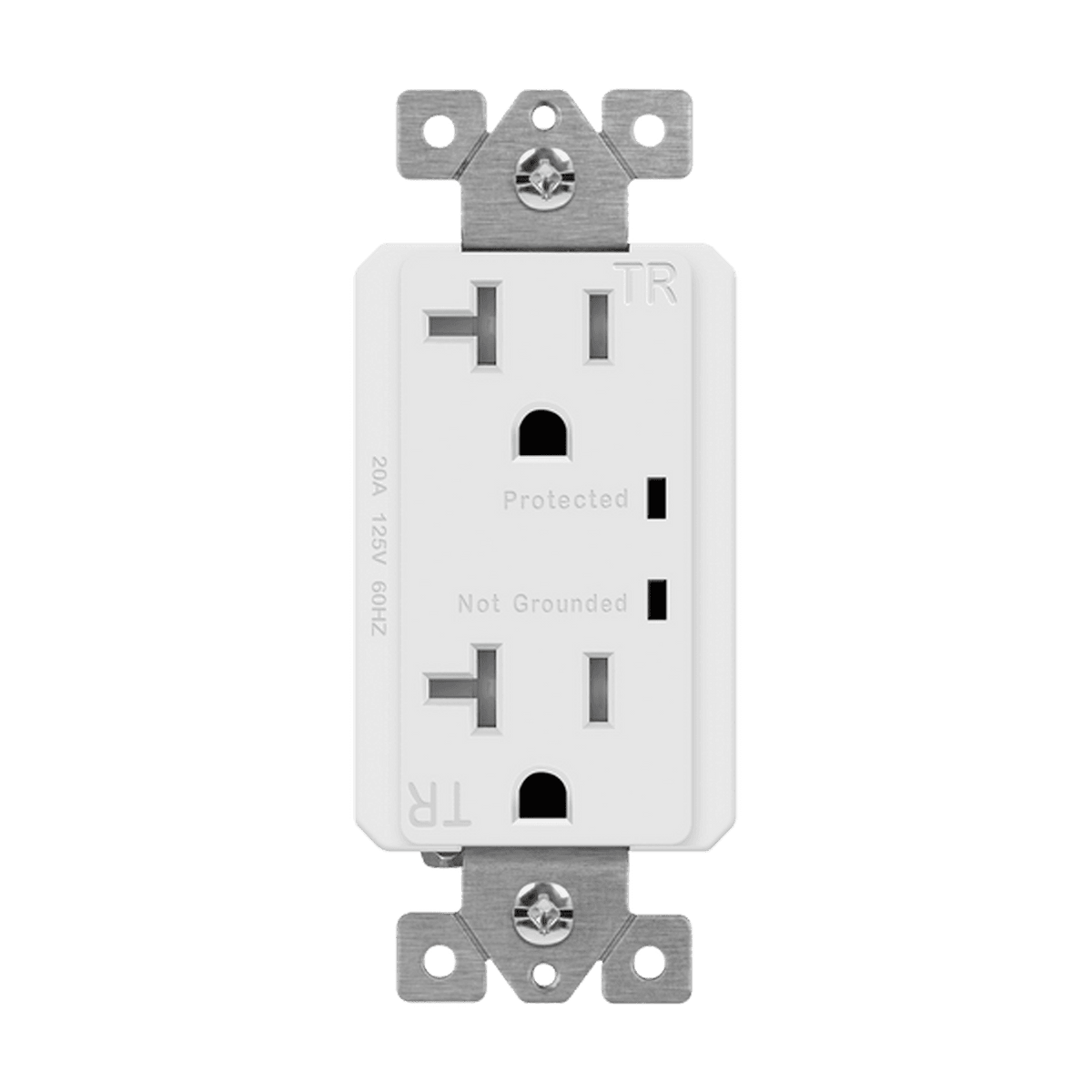 Enerlites 62001-TRSS-W - Residential Grade 20A Tamper-Resistant Duplex Receptacle with Surge Suppressor - White