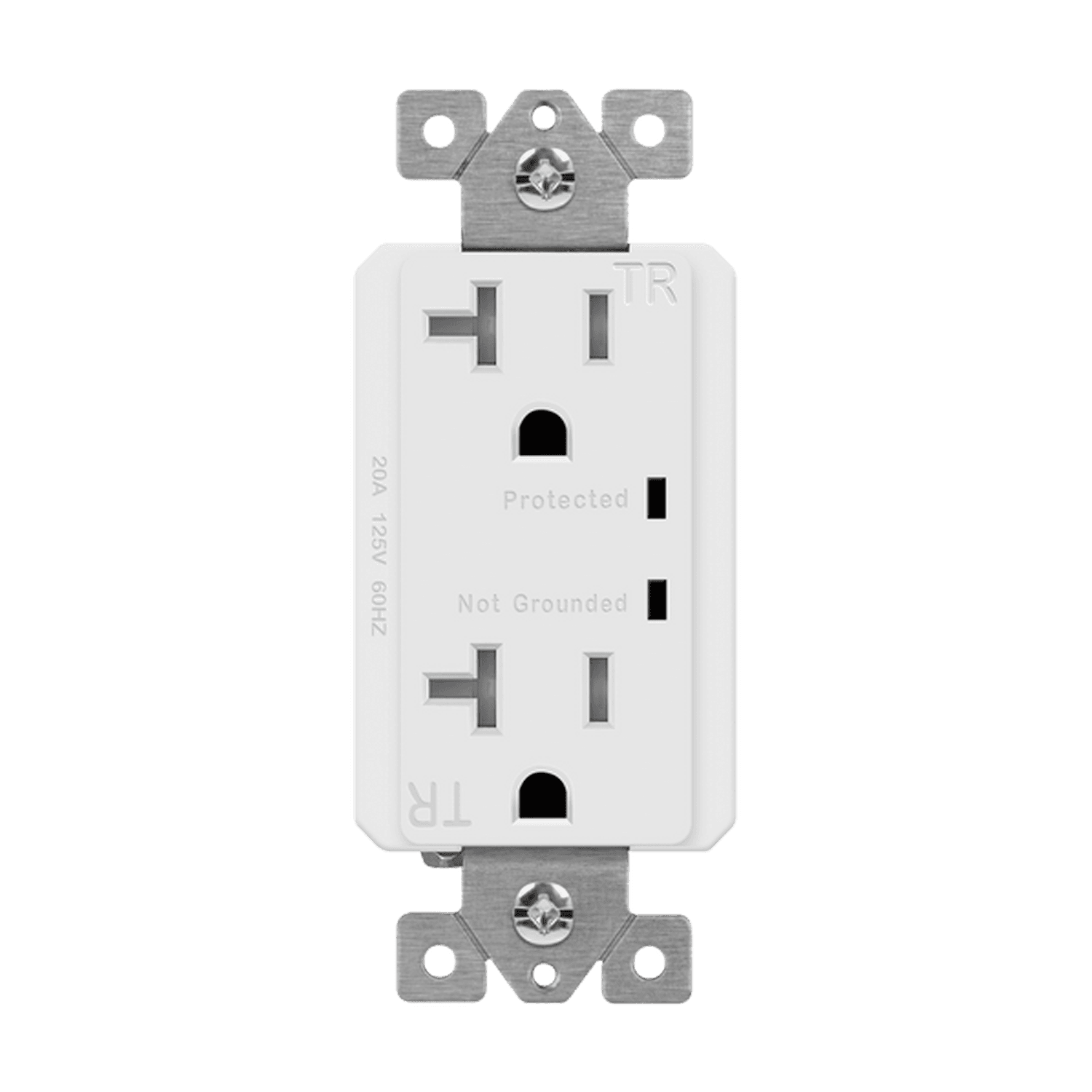 Enerlites 62001-TRSS-W - Residential Grade 20A Tamper-Resistant Duplex Receptacle with Surge Suppressor - White
