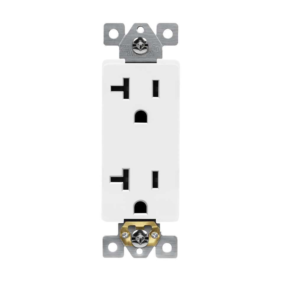 Enerlites 62001-W - Residential Grade 20A Decorator Receptacle, 5-20R - White