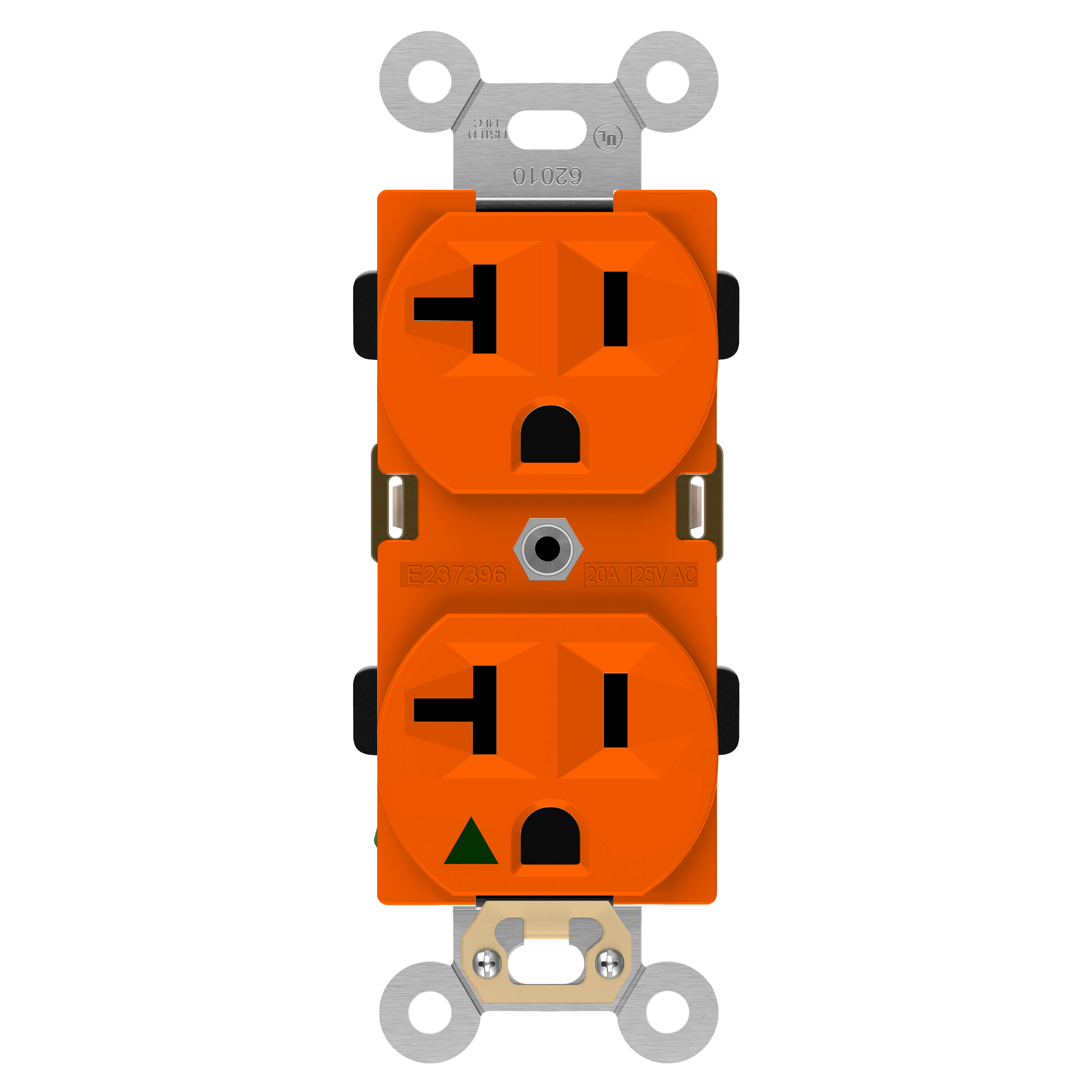 Enerlites 62010-O - Industrial Grade Isolated Ground Heavy Duty 20A Duplex Receptacle, 5-20R - Orange