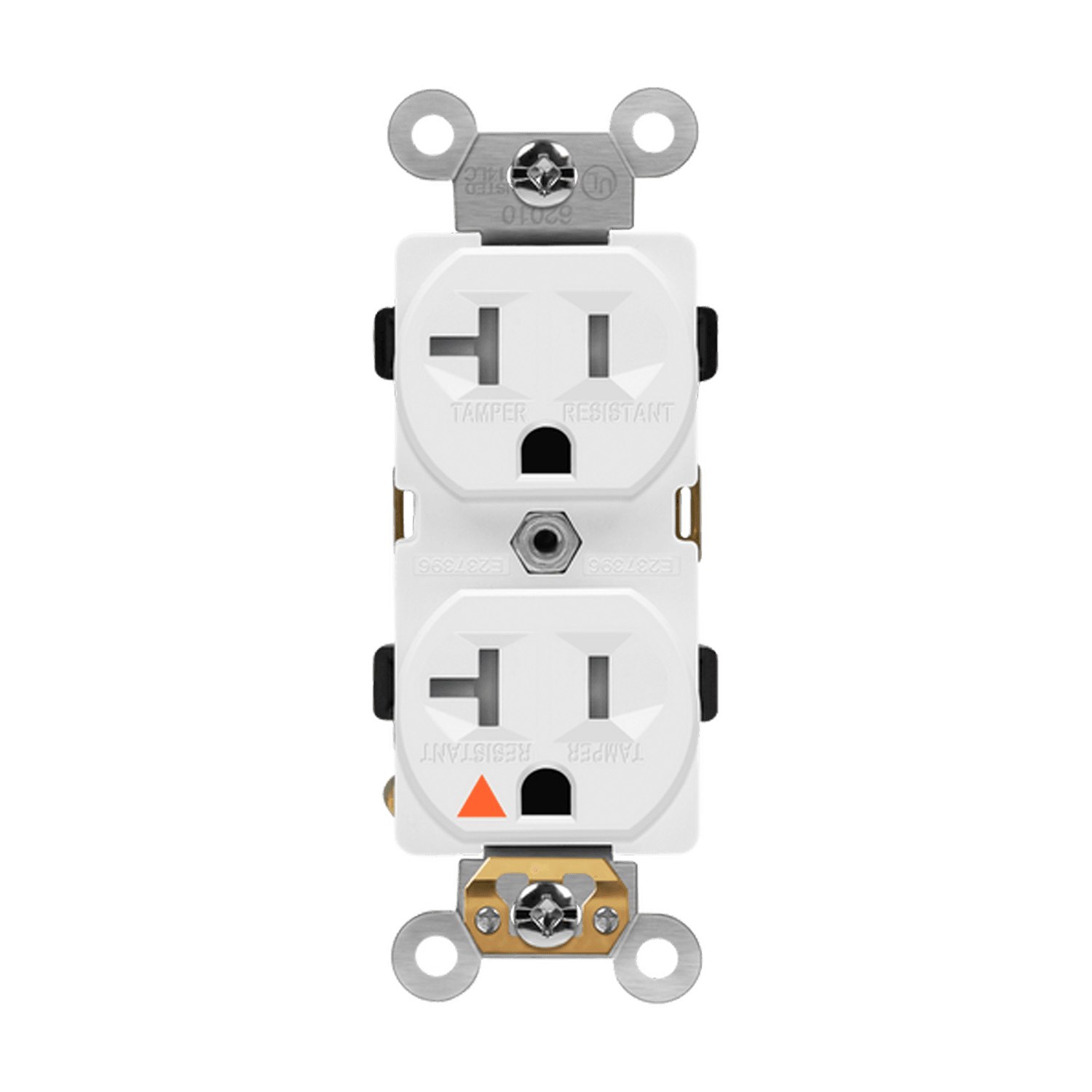 Enerlites 62010-TR-W - Industrial Grade Isolated Ground Heavy Duty 20A Tamper-Resistant Duplex Receptacle, 5-20R - White