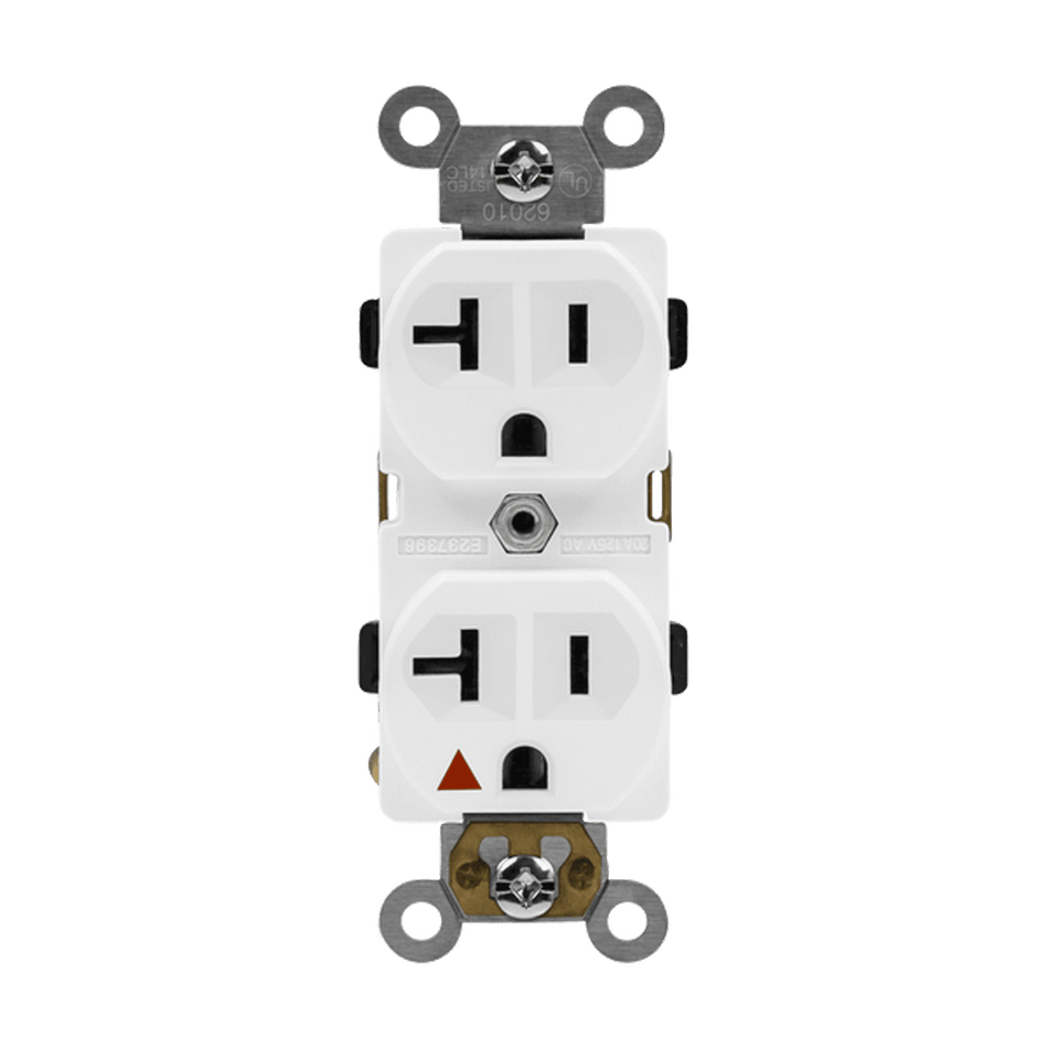 Enerlites 62010-W - Industrial Grade Isolated Ground Heavy Duty 20A Duplex Receptacle, 5-20R - White