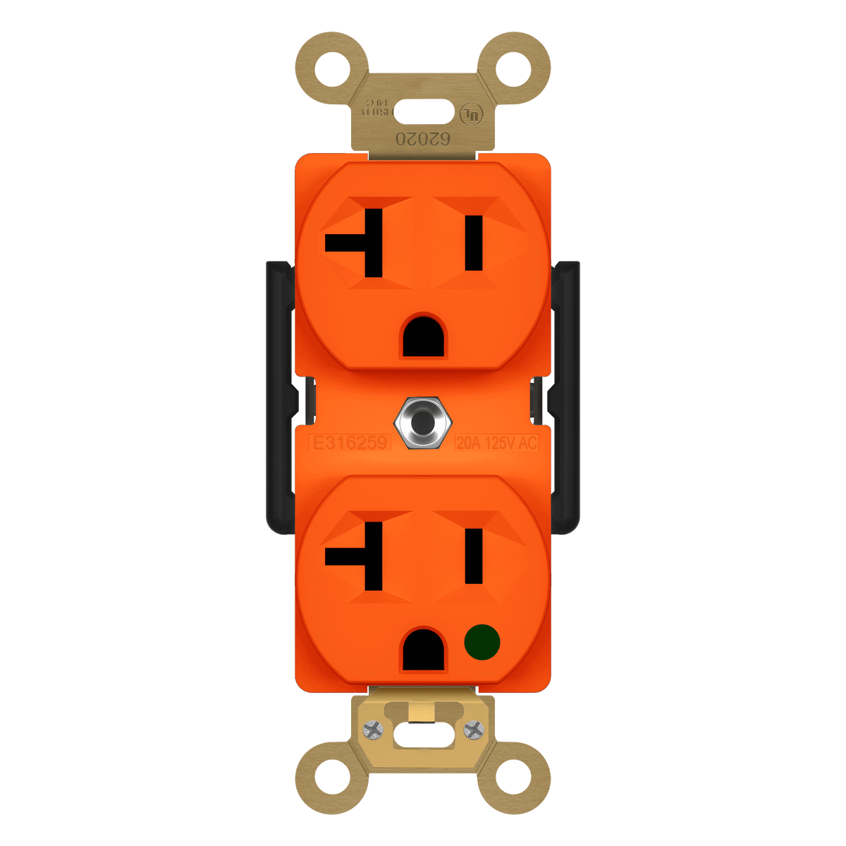 Enerlites 62020-O - Hospital Grade 20A Receptacle, 5-20R - Orange