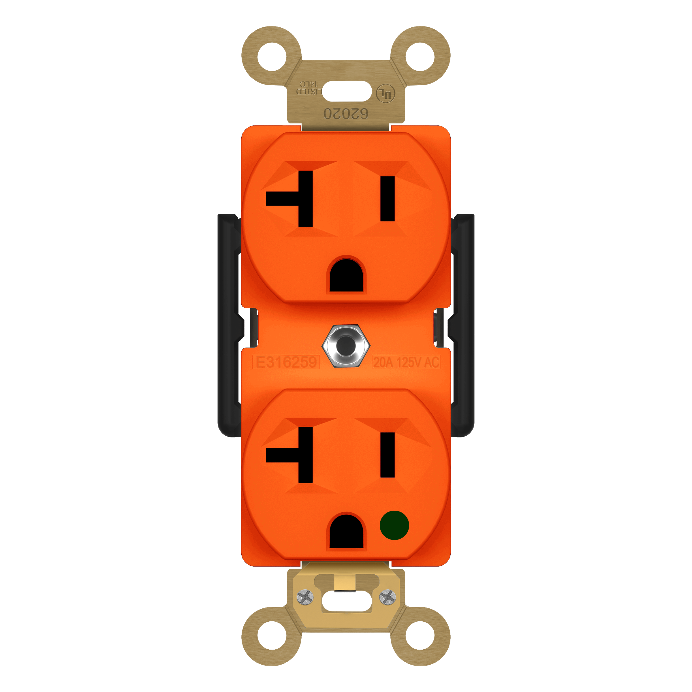Enerlites 62020-O - Hospital Grade 20A Receptacle, 5-20R - Orange
