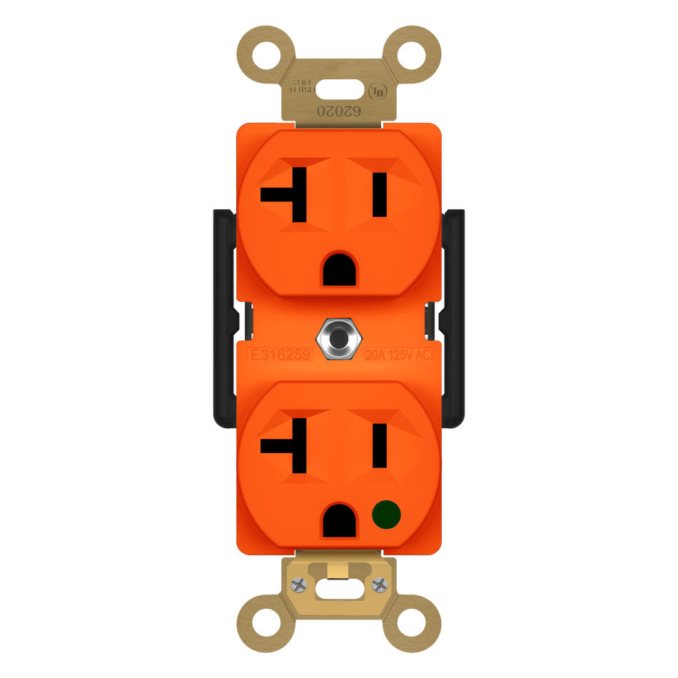 Enerlites 62020-O - Hospital Grade 20A Receptacle, 5-20R - Orange