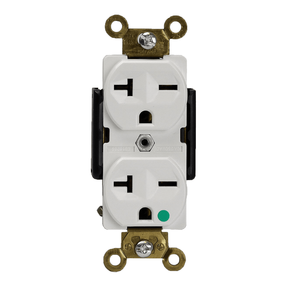 Enerlites 62021-W - Hospital Grade 20A Receptacle, 6-20R - White