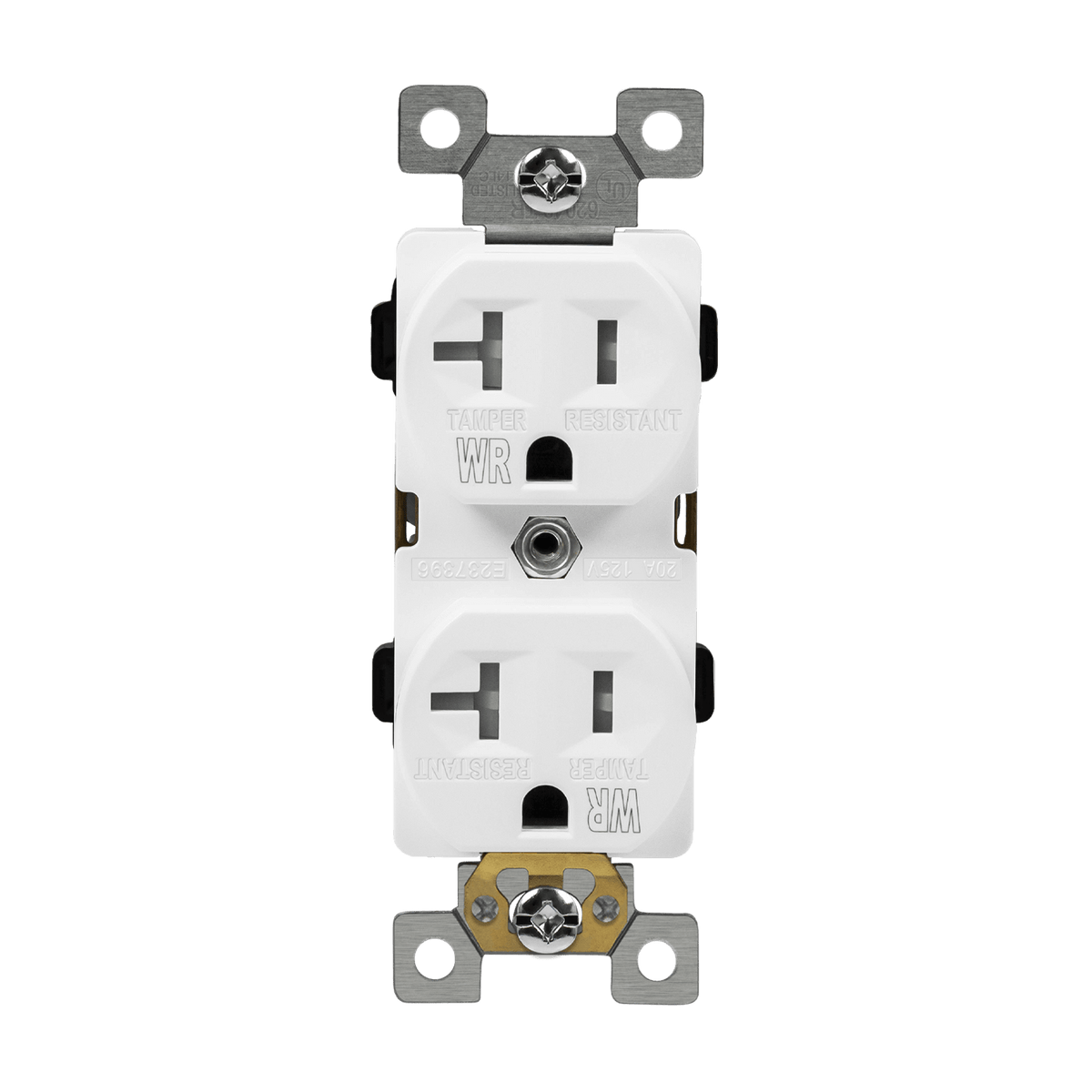 Enerlites 62040-TWR-W - Commercial Grade 20A Tamper and Weather Resistant Duplex Receptacle, 5-20R - White