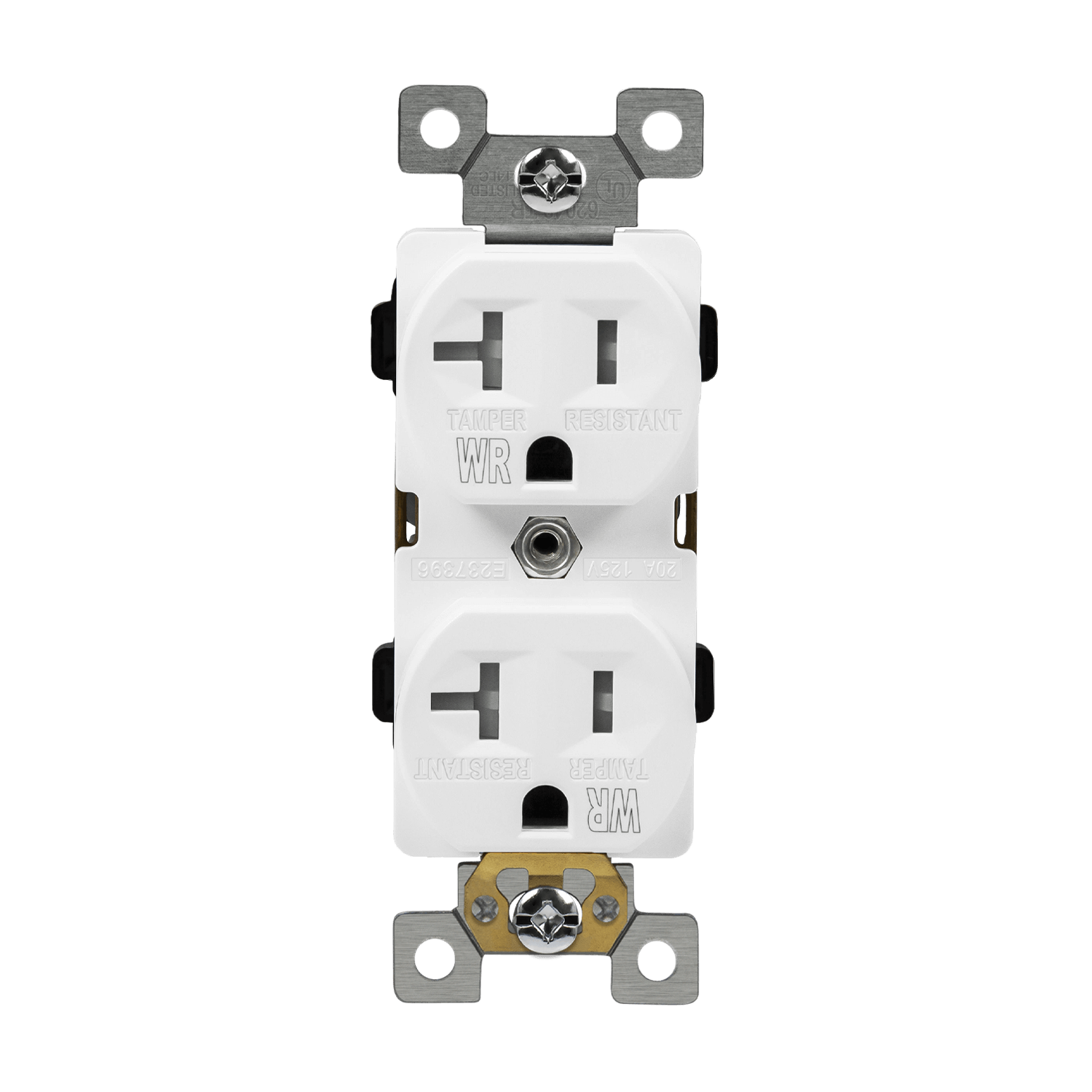Enerlites 62040-TWR-W - Commercial Grade 20A Tamper and Weather Resistant Duplex Receptacle, 5-20R - White
