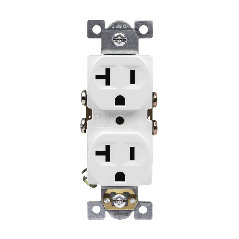 Enerlites 62040-W - Commercial Grade 20A Duplex Receptacle - White