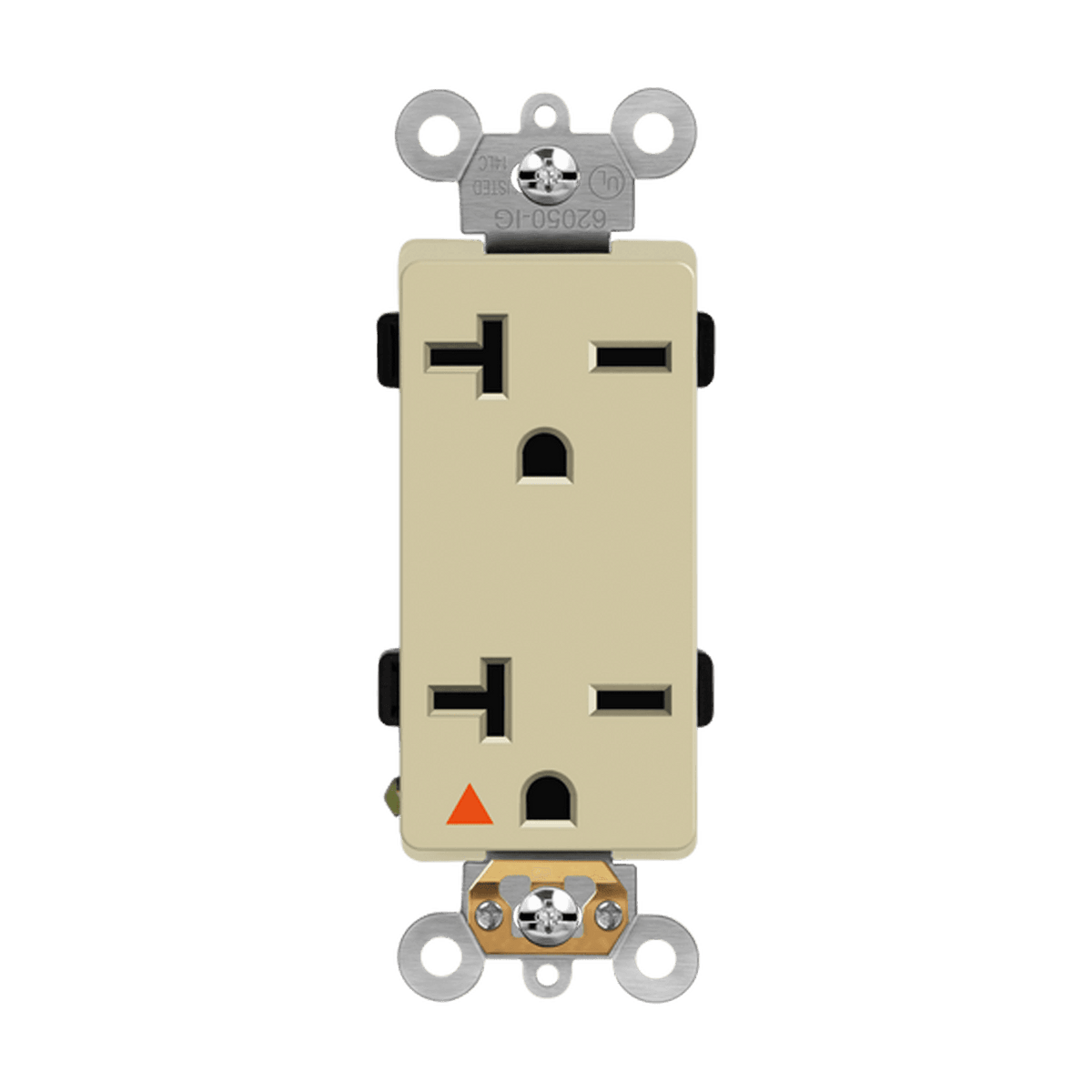 Enerlites 62050-IG-I - Isolated Ground Decorator Duplex Receptacle, 6-20R - Ivory
