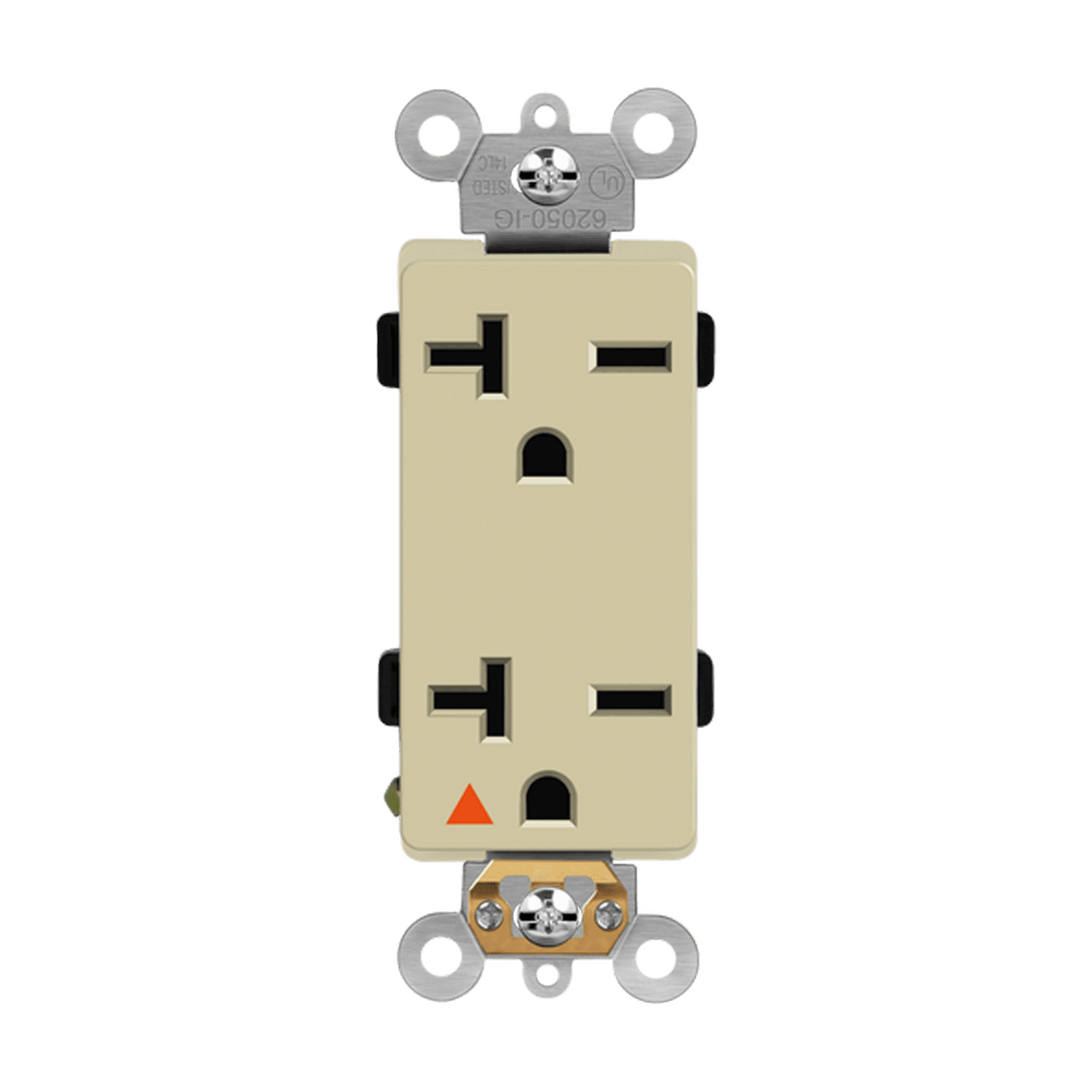 Enerlites 62050-IG-I - Isolated Ground Decorator Duplex Receptacle, 6-20R - Ivory