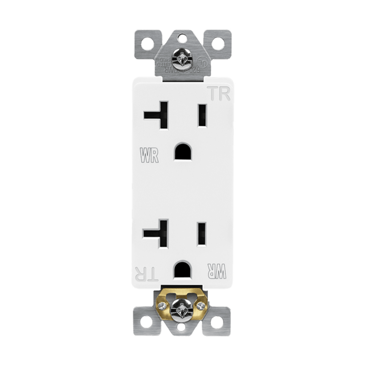 Enerlites 62060-TWR-W - Commercial Grade 20A Decorator Style Tamper and Weather Resistant Duplex Receptacle, 5-20R - White