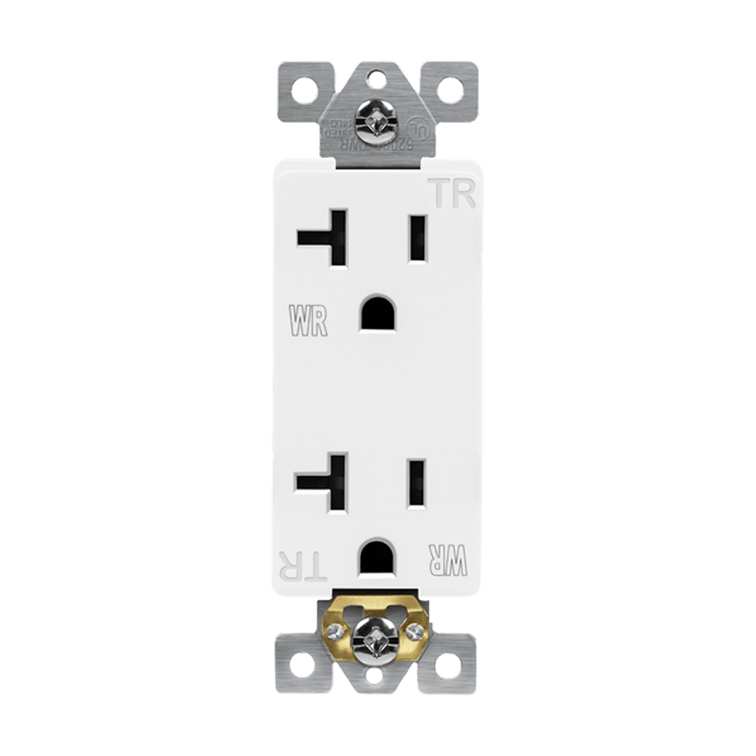Enerlites 62060-TWR-W - Commercial Grade 20A Decorator Style Tamper and Weather Resistant Duplex Receptacle, 5-20R - White