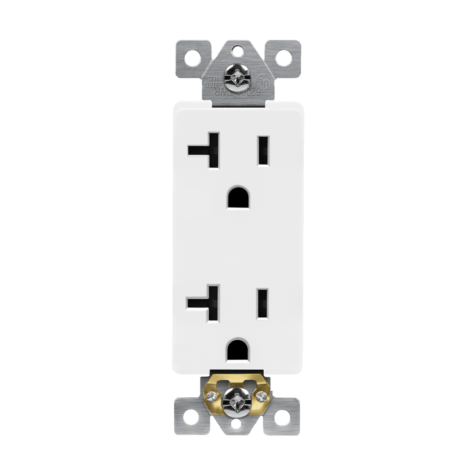 Enerlites 62060-W - Commercial Grade 20A Decorator Receptacle, 5-20R - White