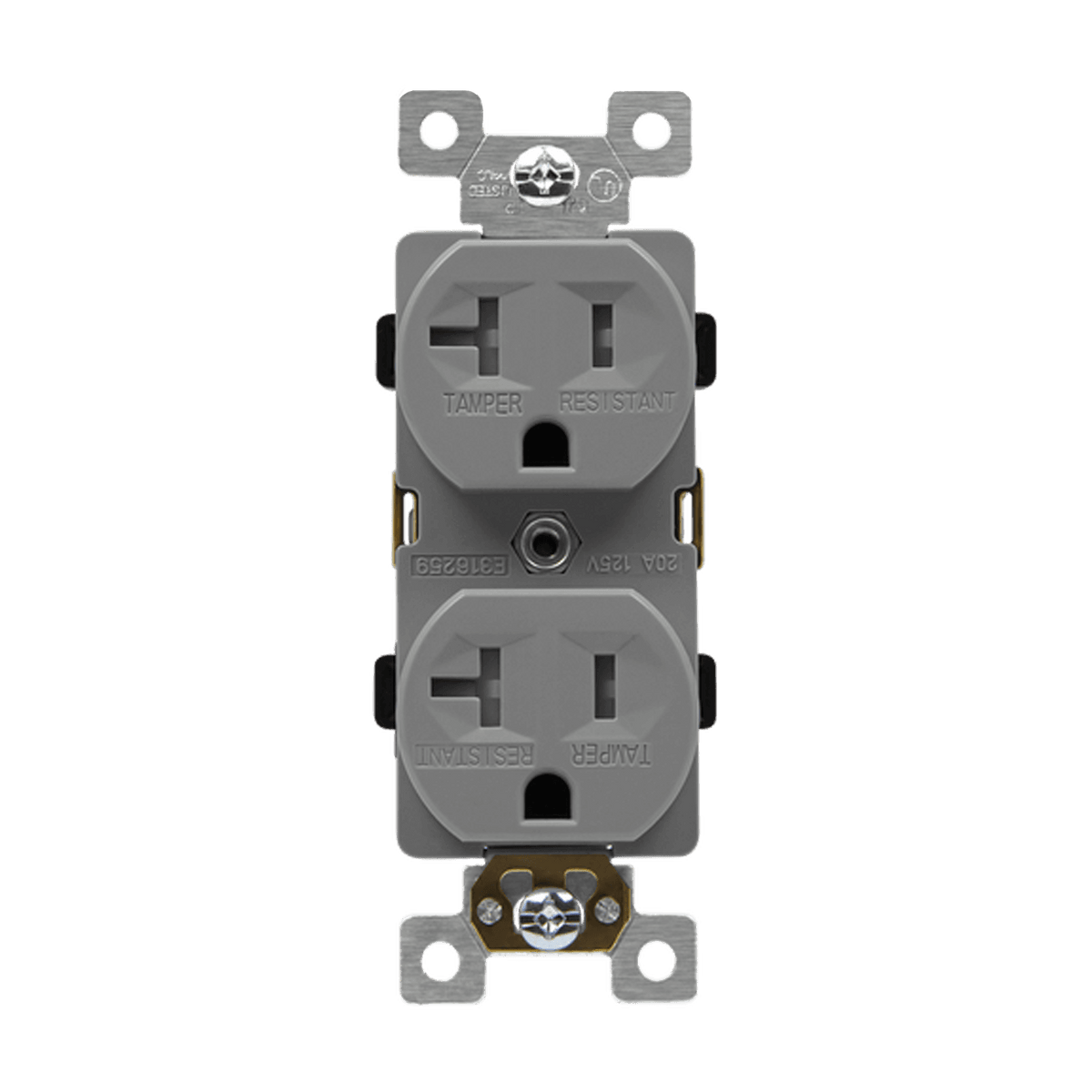 Enerlites 62040-TWR-GY - Commercial Grade 20A Tamper and Weather Resistant Duplex Receptacle, 5-20R - Gray