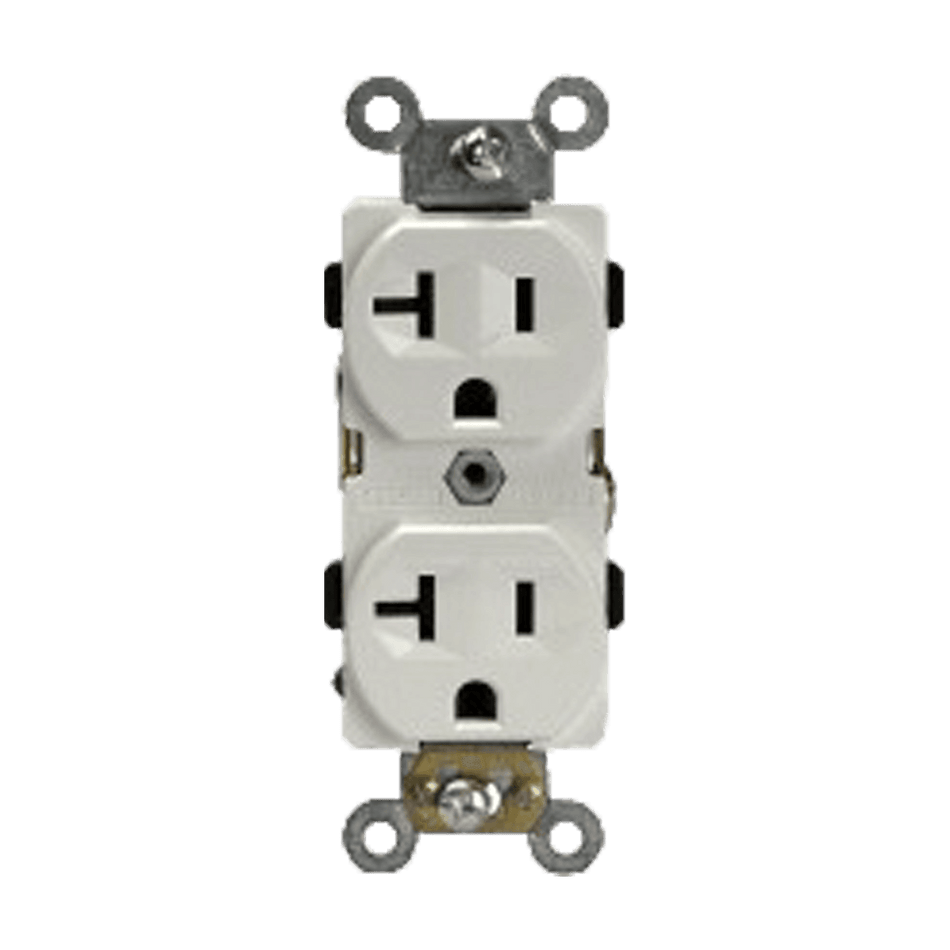 Enerlites 62080-I - Industrial Grade Heavy Duty 20A Duplex Receptacle, 5-20R - Ivory