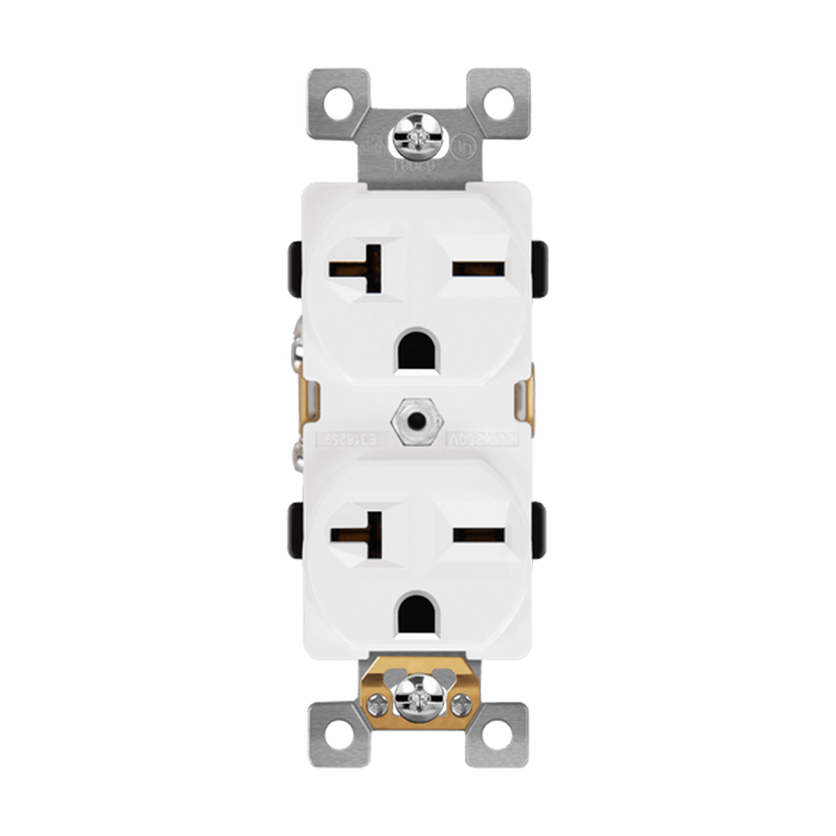 Enerlites 62081-I - Industrial Grade Heavy Duty 20A Duplex Receptacle, 6-20R - Ivory