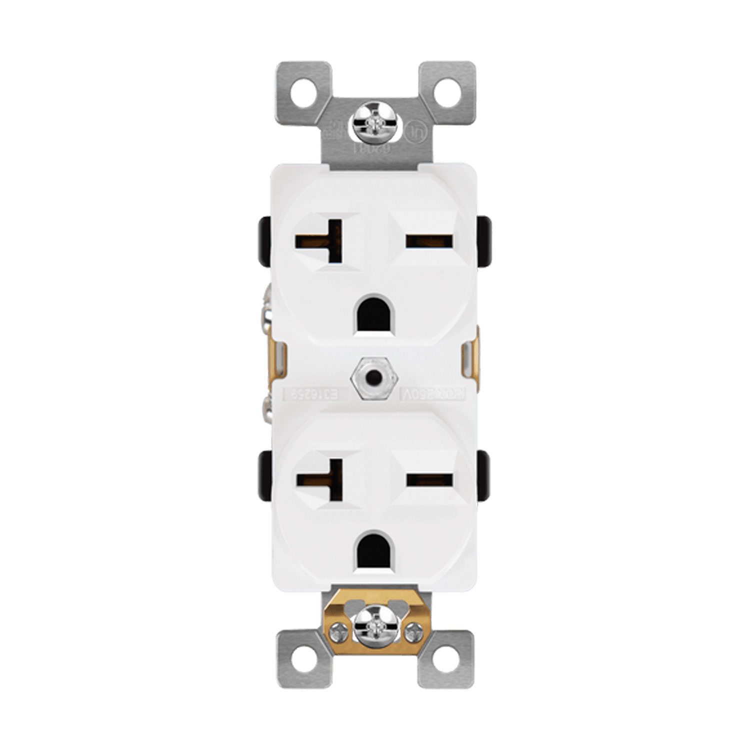 Enerlites 62081-I - Industrial Grade Heavy Duty 20A Duplex Receptacle, 6-20R - Ivory