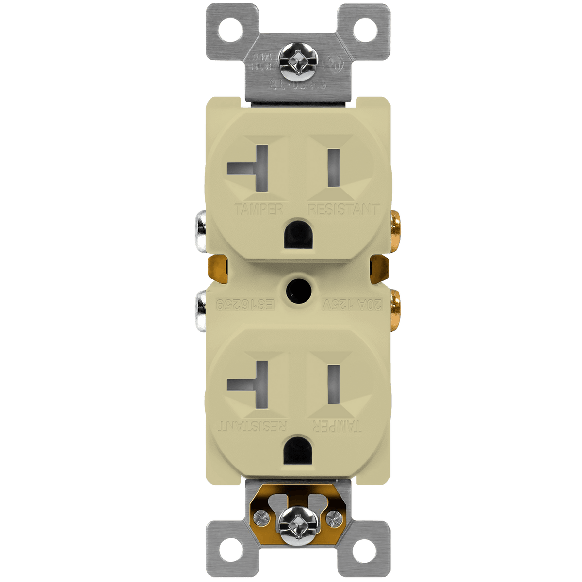 Enerlites 62580-TR-I - Residential Grade 20A Tamper-Resistant Duplex Receptacle - Ivory