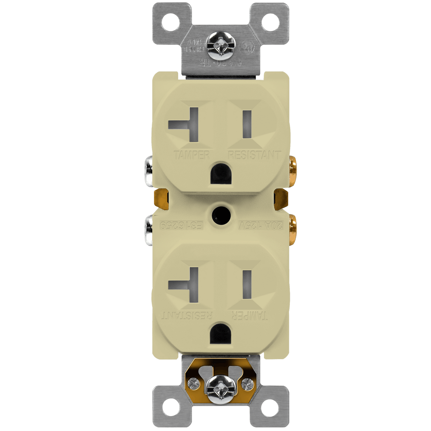 Enerlites 62580-TR-I - Residential Grade 20A Tamper-Resistant Duplex Receptacle - Ivory