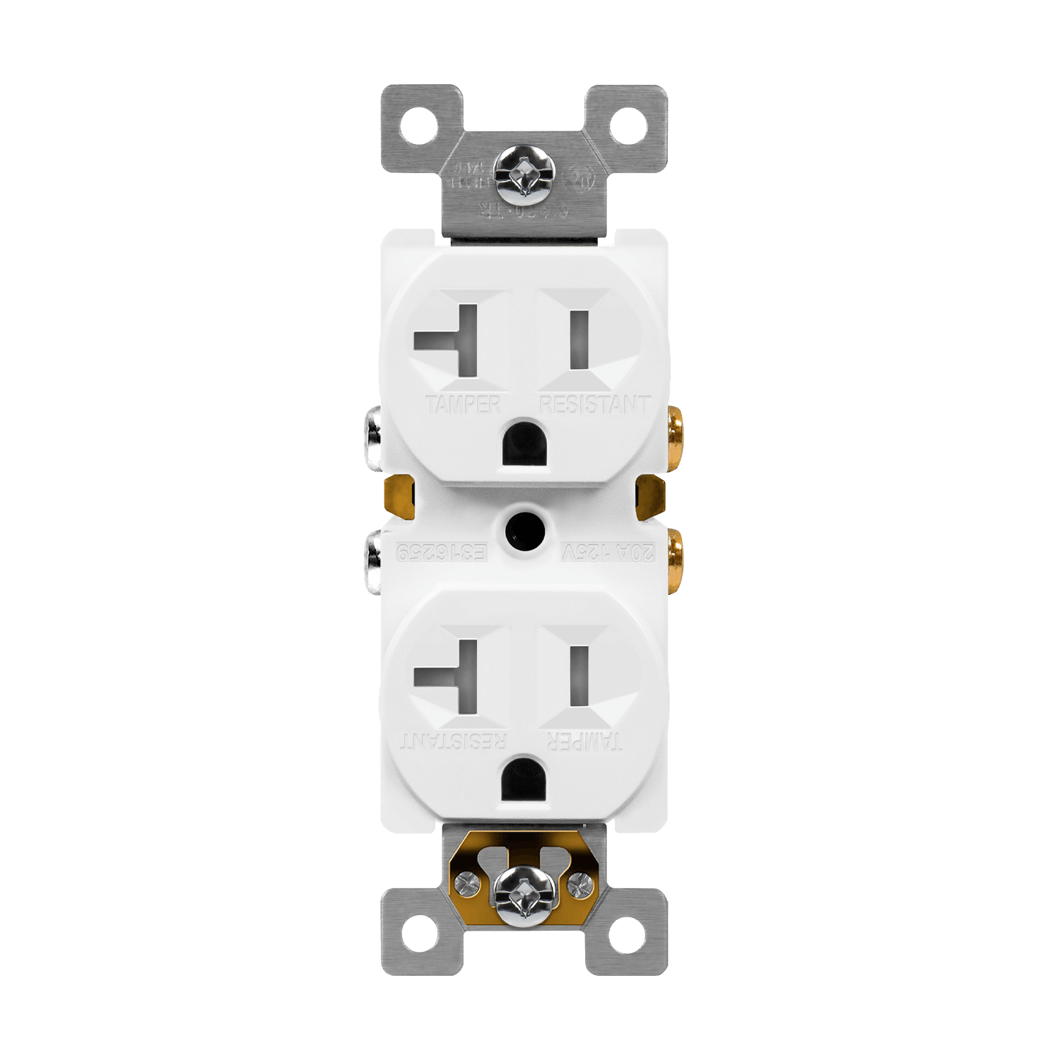 Enerlites 62580-TR-W - Residential Grade 20A Tamper-Resistant Duplex Receptacle - White