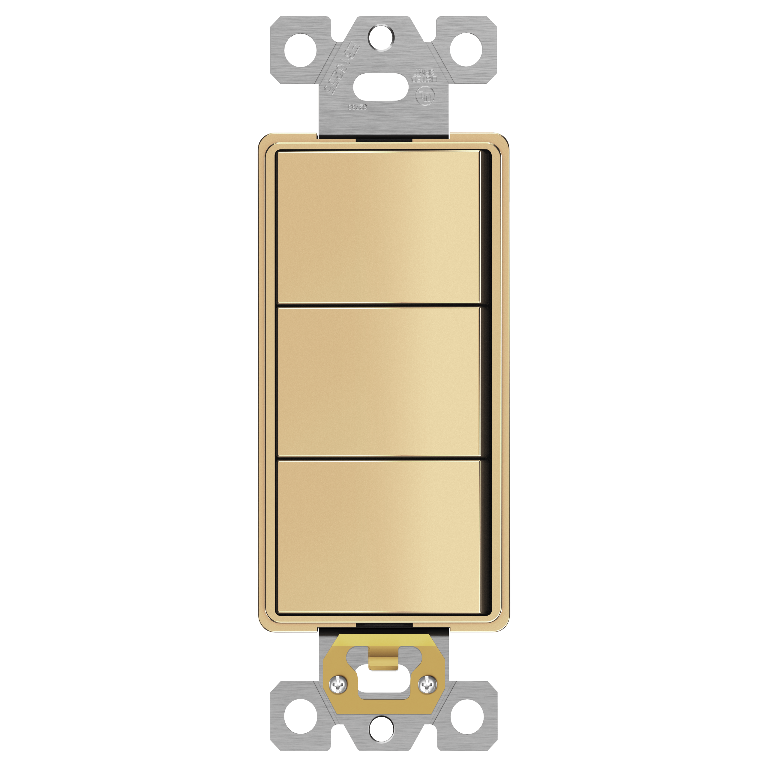 Enerlites 62755-GD - Triple Rocker Switches - Gold