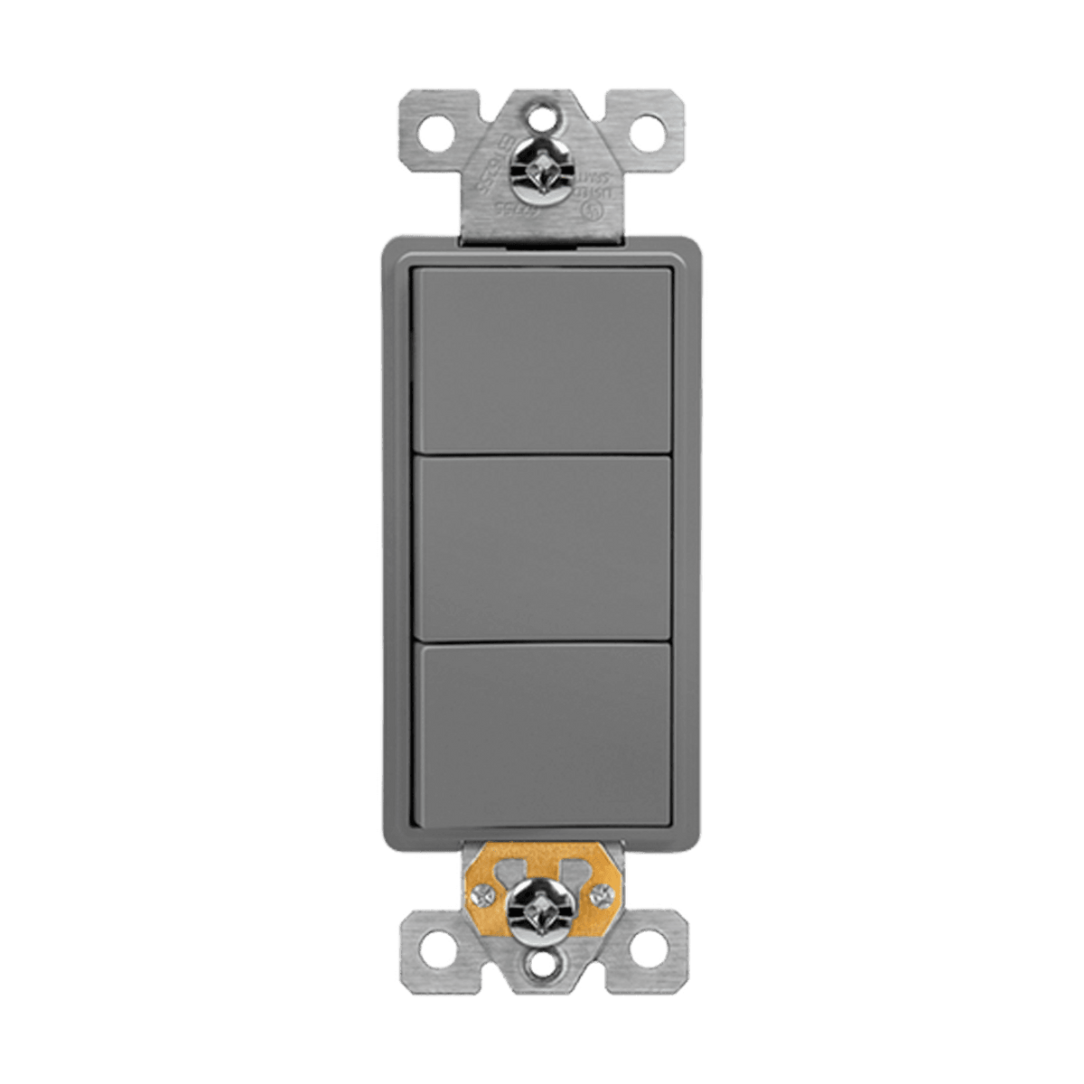 Enerlites 62755-GY - Triple Rocker Switches - Gray