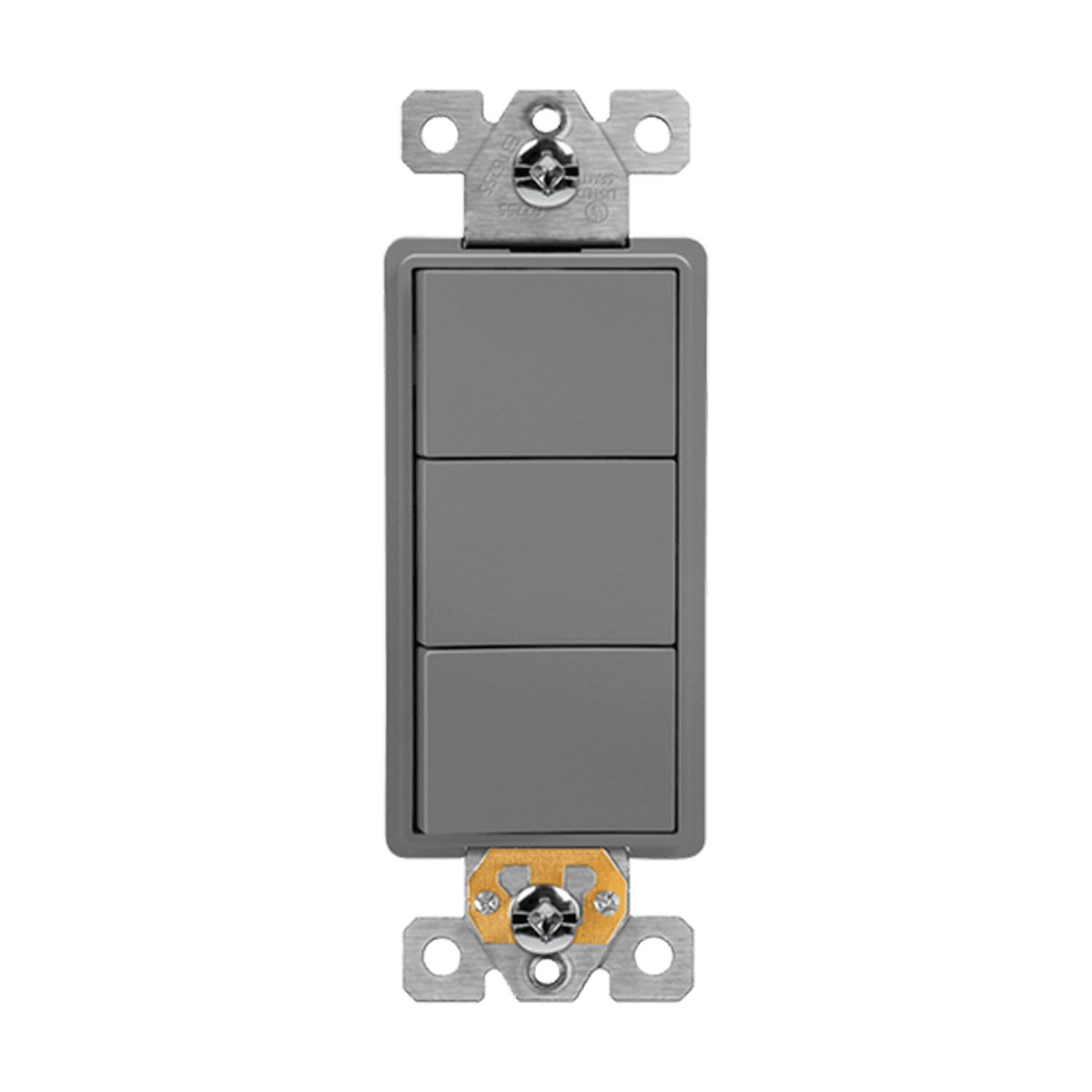 Enerlites 62755-GY - Triple Rocker Switches - Gray