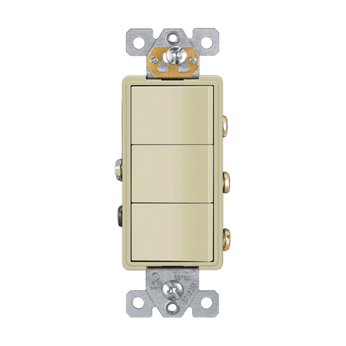 Enerlites 62755-I - Triple Rocker Switches - Ivory