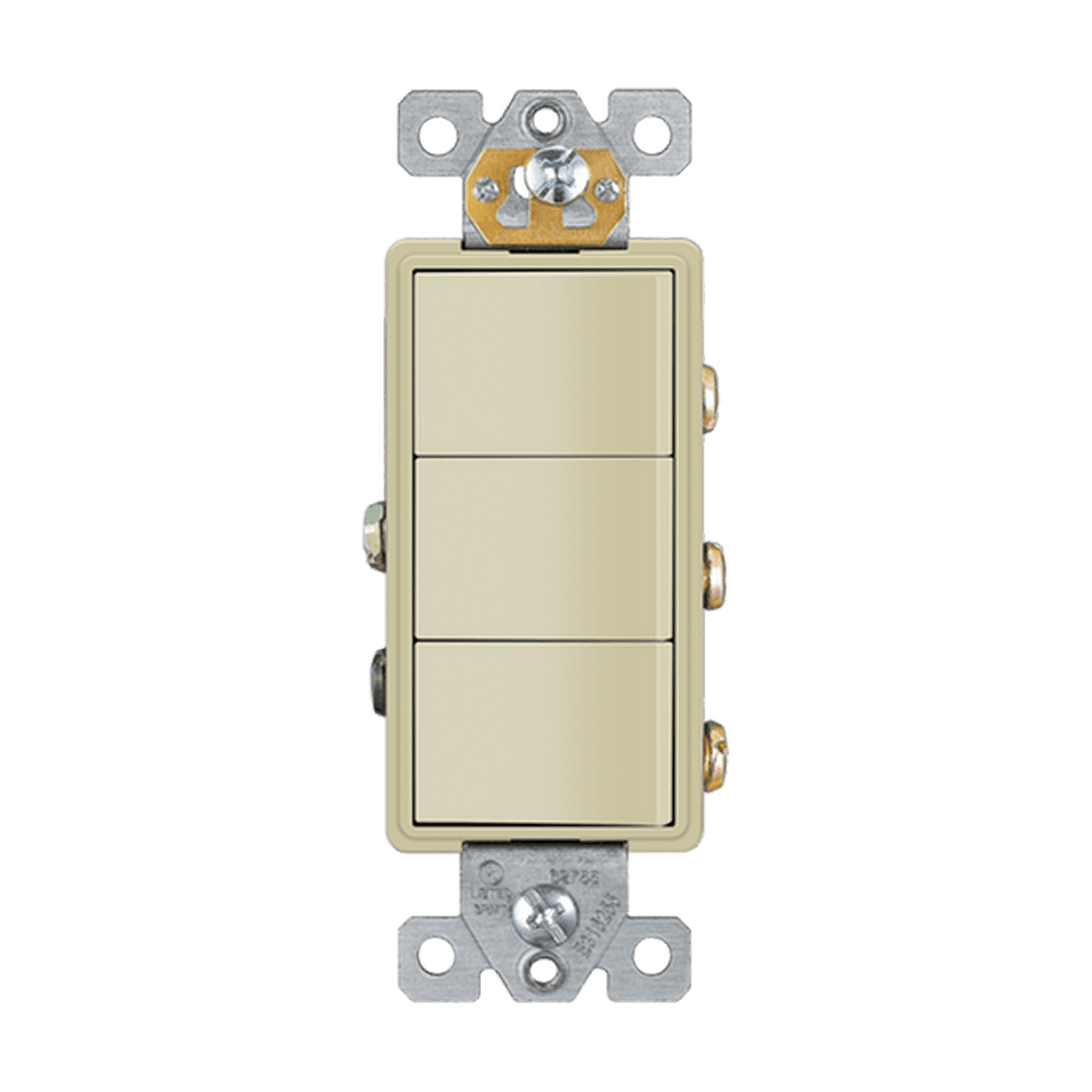 Enerlites 62755-I - Triple Rocker Switches - Ivory
