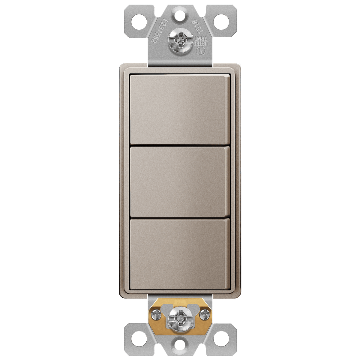 Enerlites 62755-NK - Triple Rocker Switches - Nickel