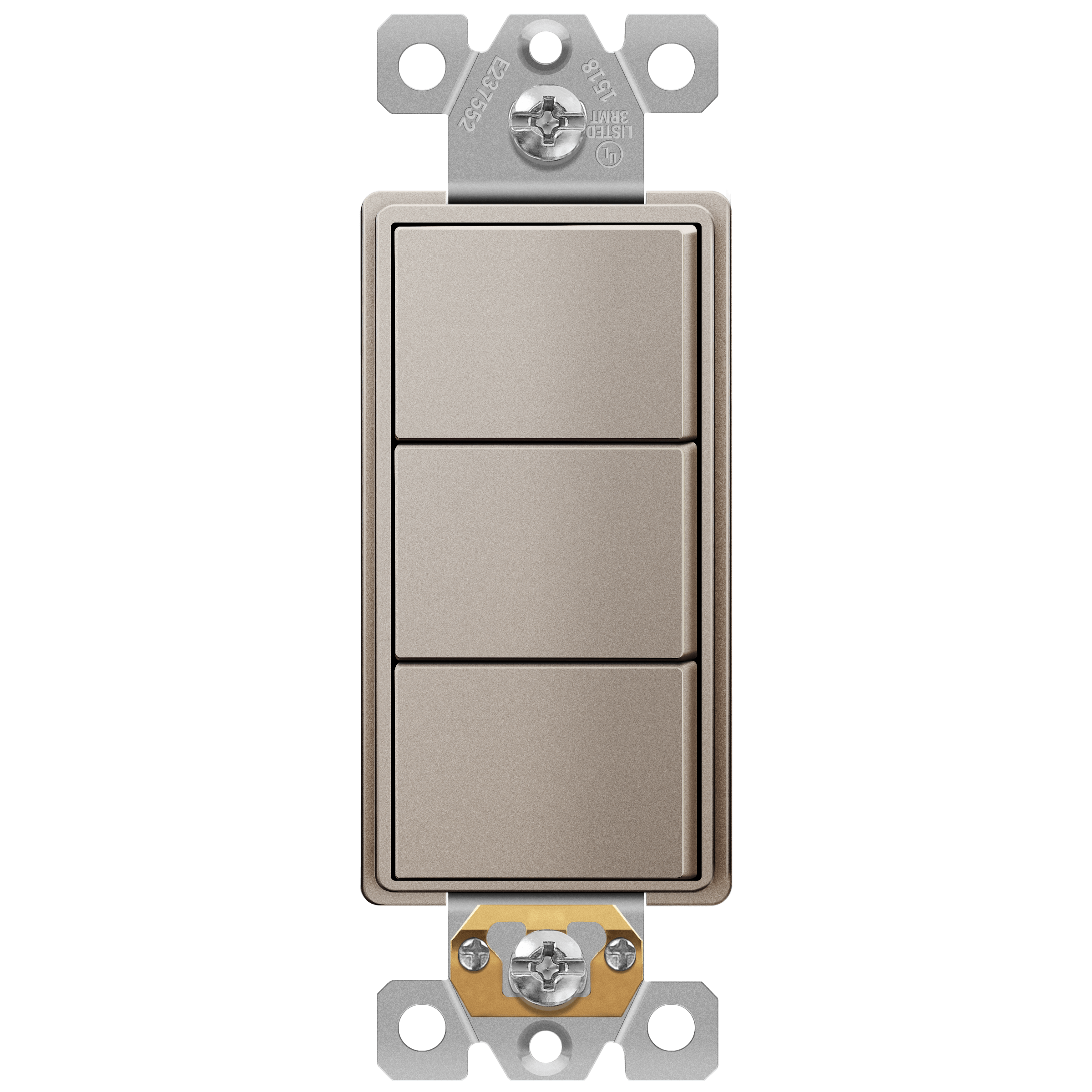 Enerlites 62755-NK - Triple Rocker Switches - Nickel