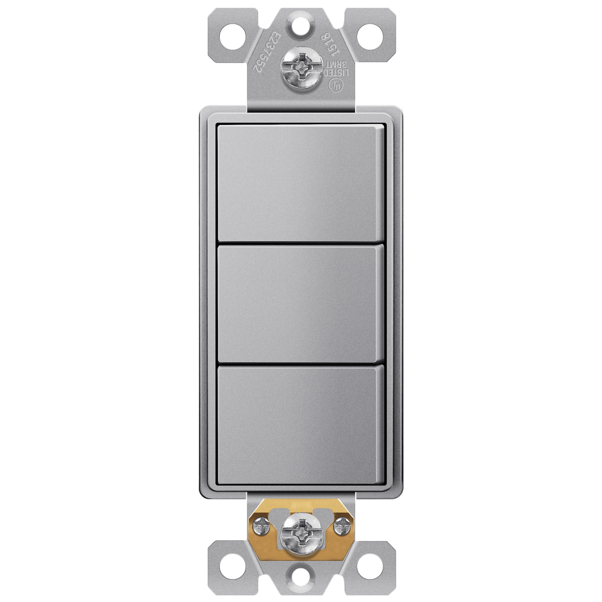 Enerlites 62755-SV - Triple Rocker Switches - Silver