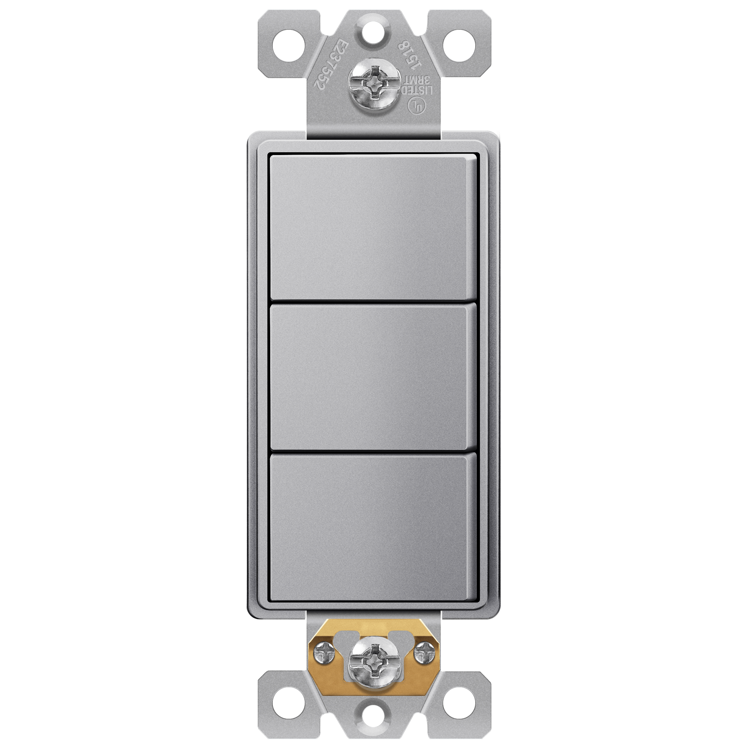 Enerlites 62755-SV - Triple Rocker Switches - Silver
